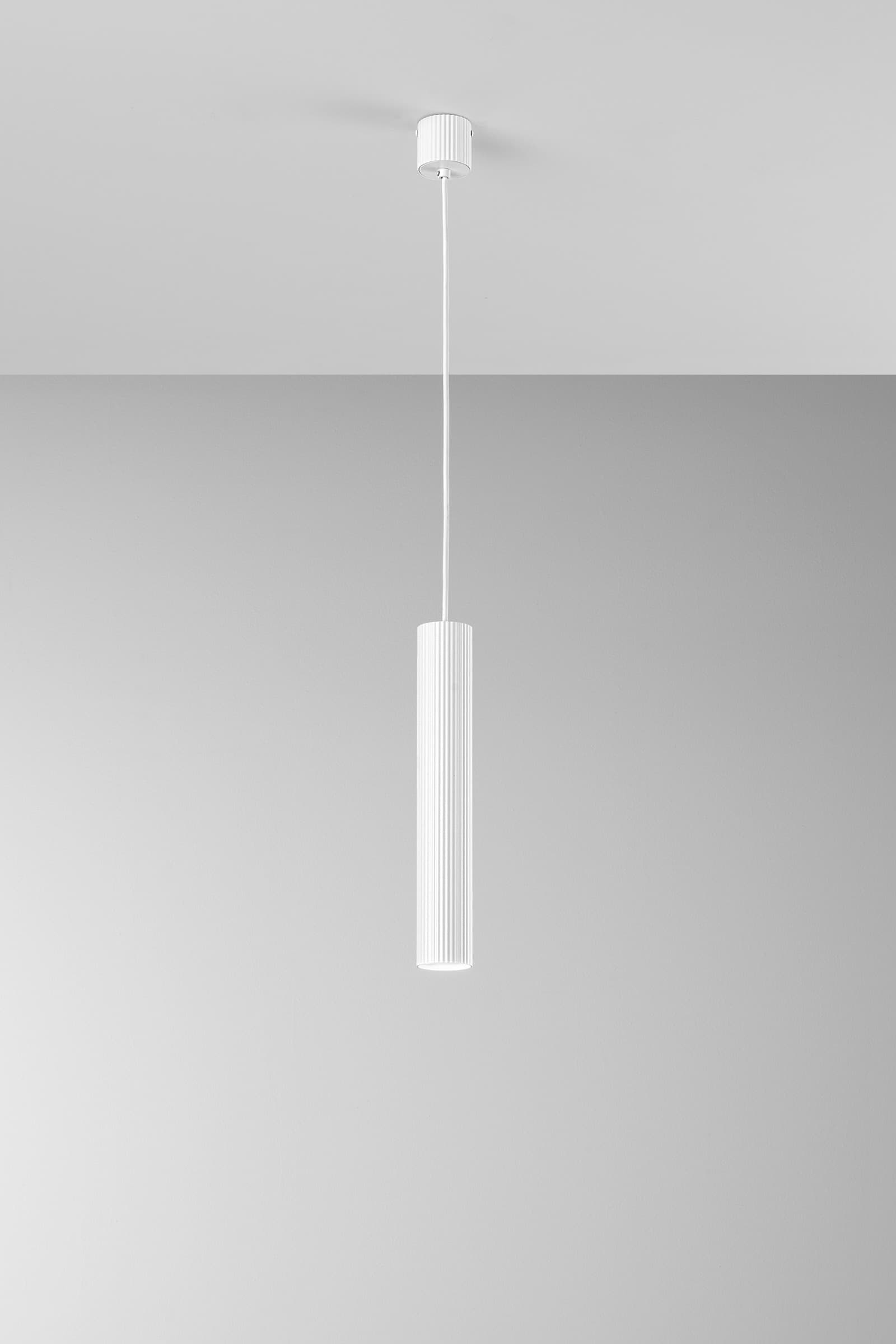 SOSPENSIONE LORD BIANCA IN ACCIAIO+ALLUMINIO 1XGU10 25W 10X10X240CM - 2