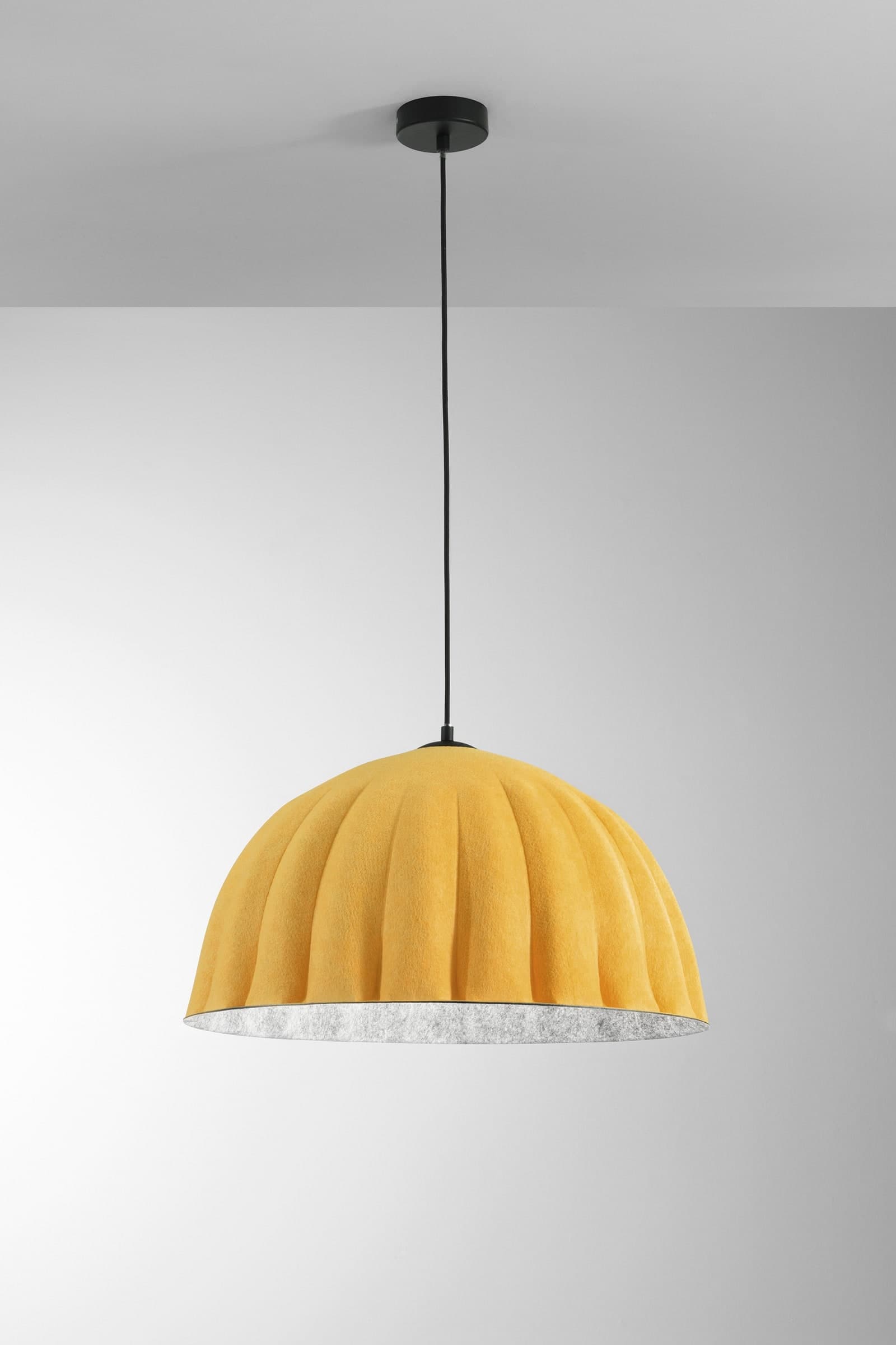 SOSPENSIONE MIDI IN FELTRO ARANCIO/GRIGIO CAVO 2M PARALUME 53CM 1XE27 - 2