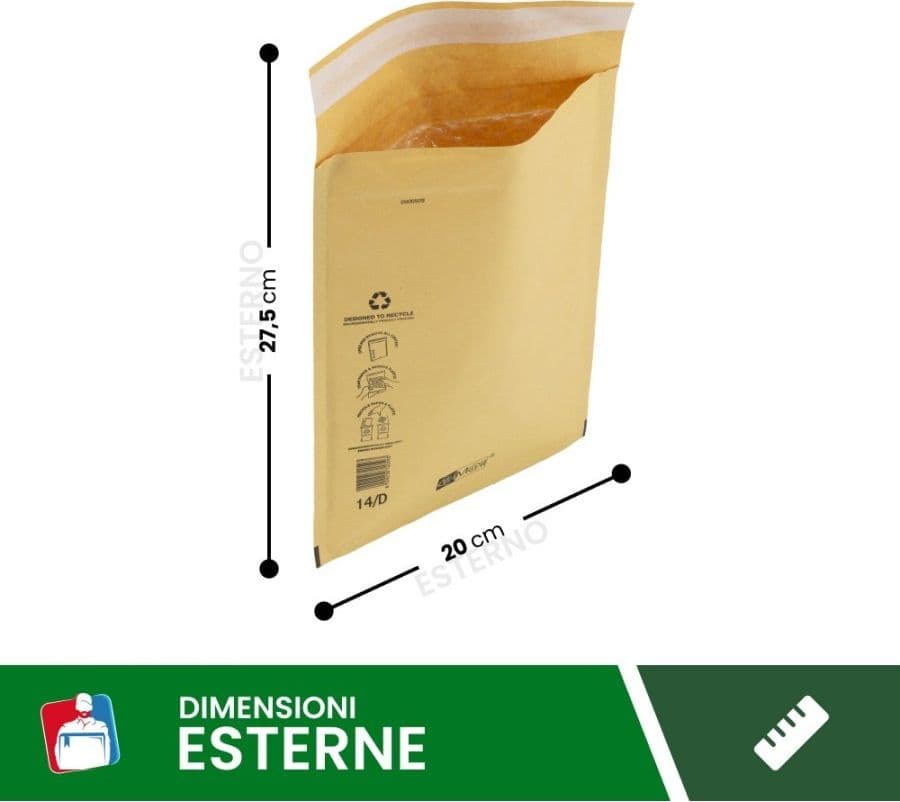 Cartospedia - Buste Postali Imbottite con Pluriball 18X26 cm (14/D) - 2