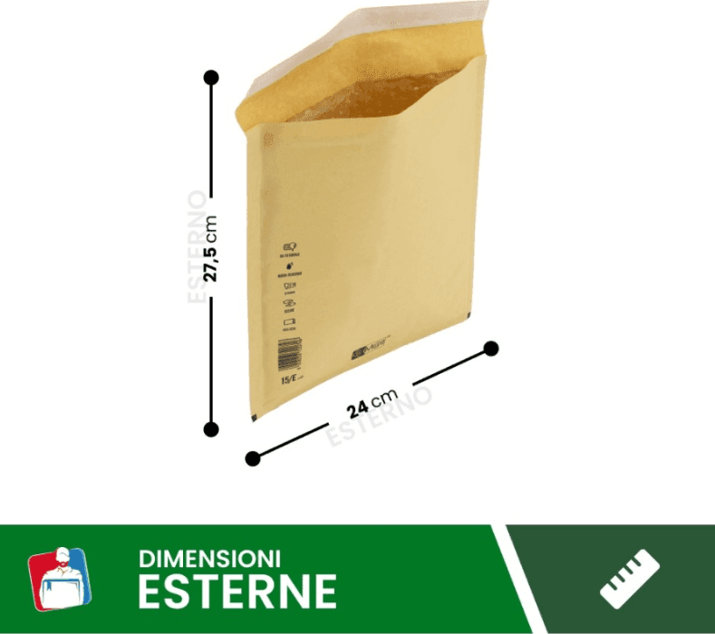 Cartospedia - Buste Postali Imbottite con Pluriball 22X26 cm (15/E) - 2