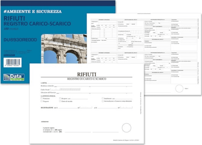 Data Ufficio - Blocco registro carico/scarico rifiuti 100 copie rentri 29,7x21,5cm - Confezione da 2 PZ (DU6930RE000)