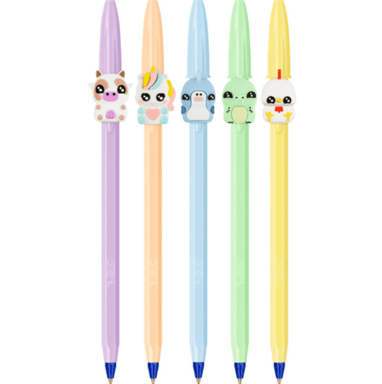 Bic - penne a sfera Cristal Smile Sweet kawaii inchiostro blu pz 5