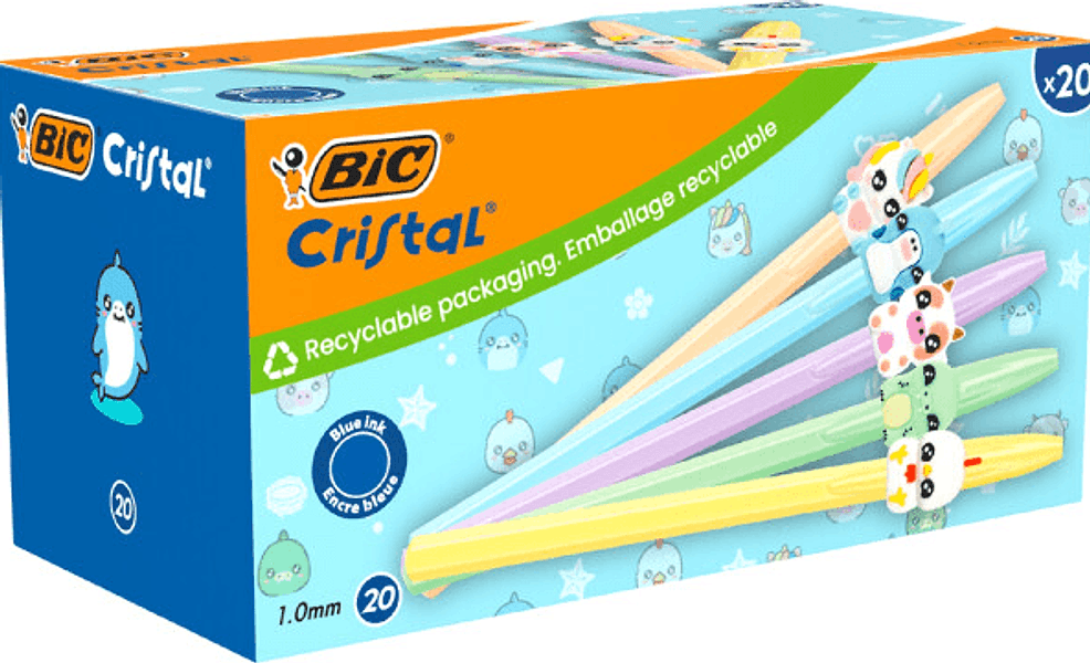 Bic - penne a sfera Cristal Smile Sweet kawaii inchiostro blu pz 5 - 4