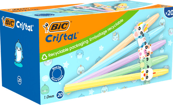 Bic - penne a sfera Cristal Smile Sweet kawaii inchiostro blu pz 5 - 4