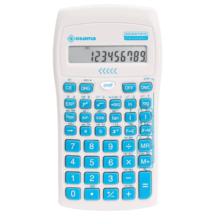 Osama - Calcolatrice scientifica OS 134/10 BeColor - bianco - tasti azzurri