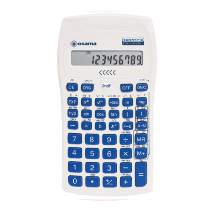 Osama - Calcolatrice scientifica OS 134/10 BeColor - bianco - tasti blu