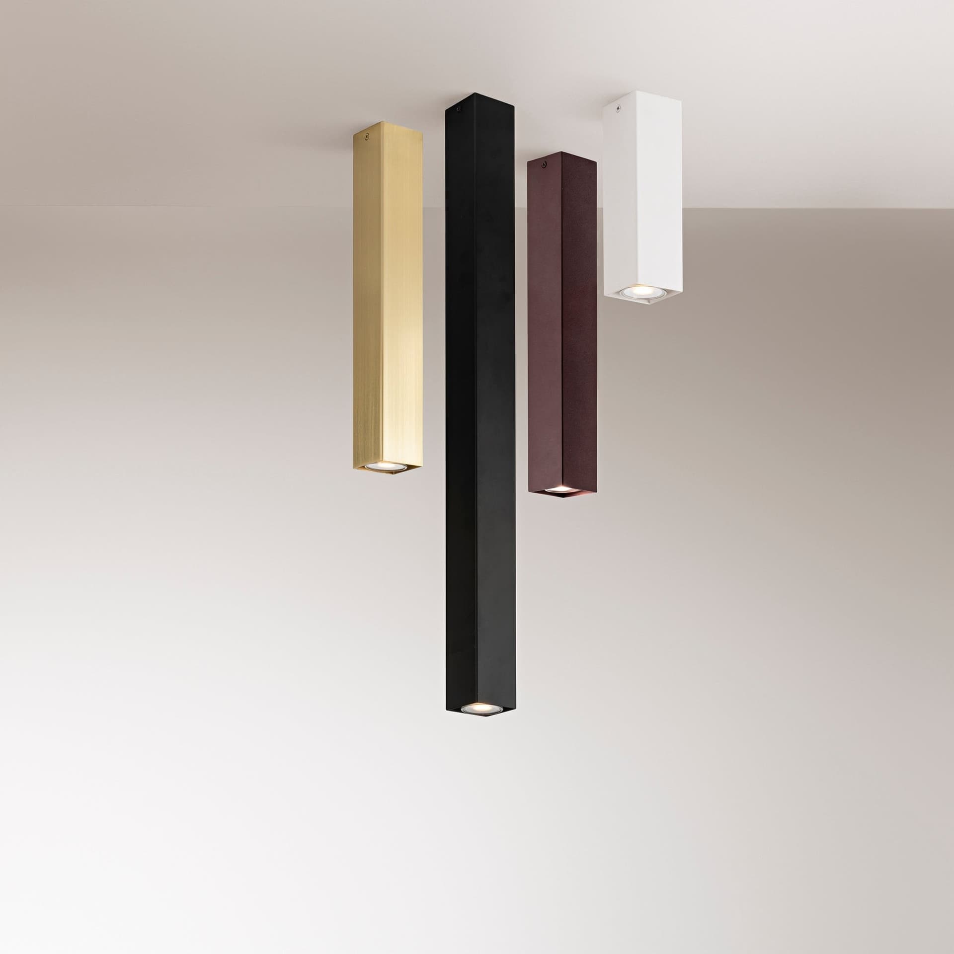 PLAFONIERA FLUKE QUADRATA CORTEN 1XGU10 6X6X40CM - 2