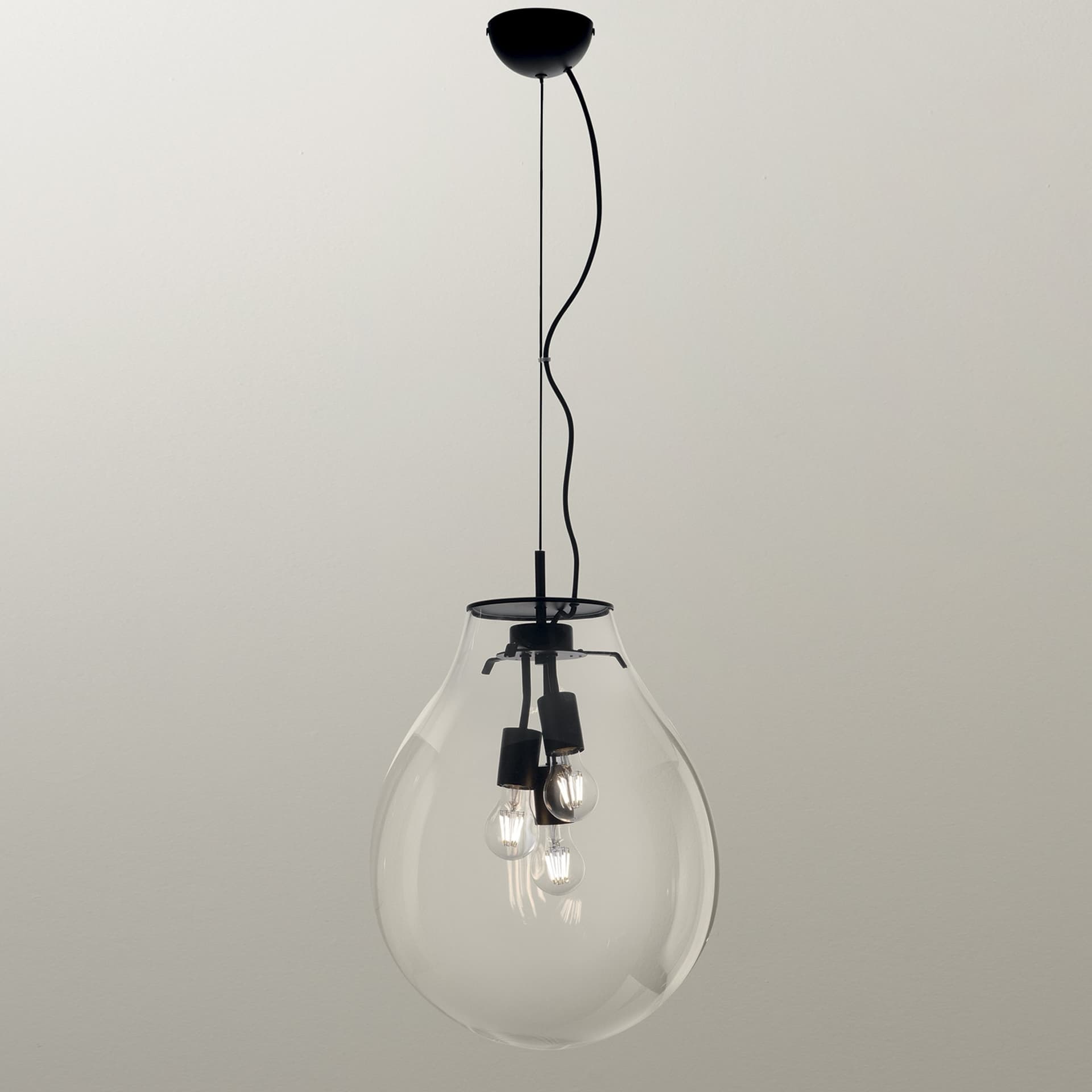 SOSPENSIONE AZUMA TRASPARENTE 3XE27 38X174CM - 2