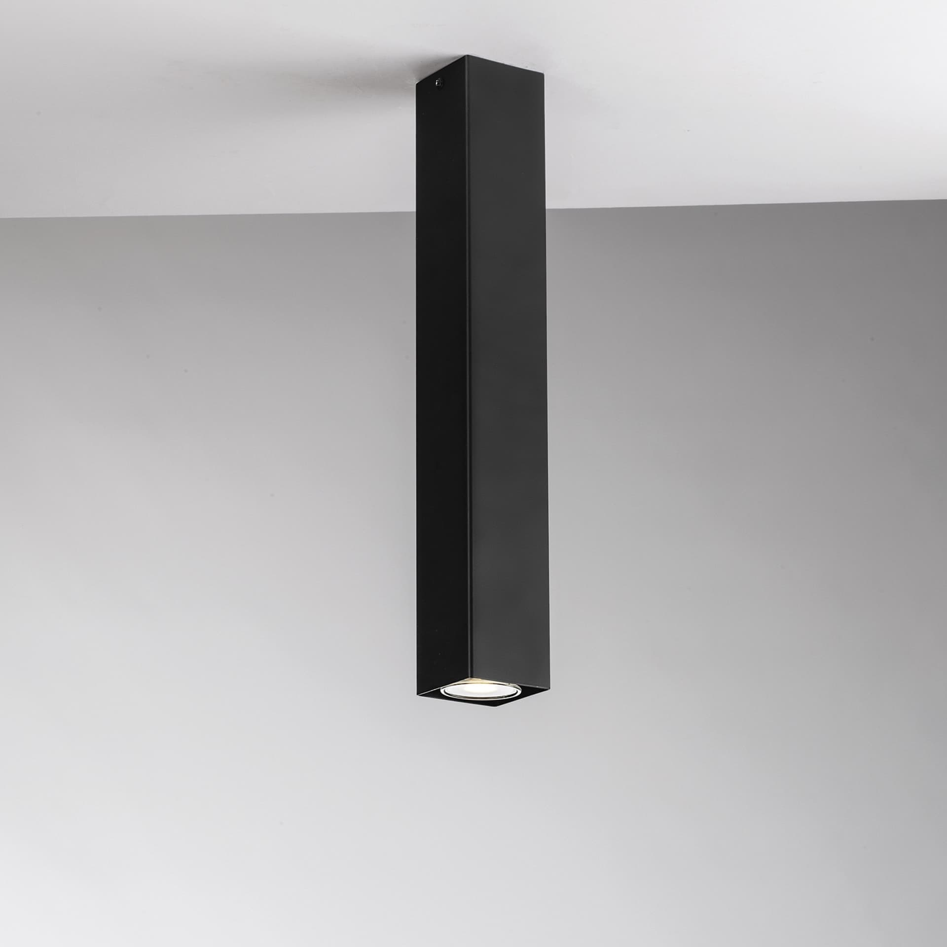 PLAFONIERA FLUKE QUADRATA NERA 1XGU10 6X6X40CM - 2