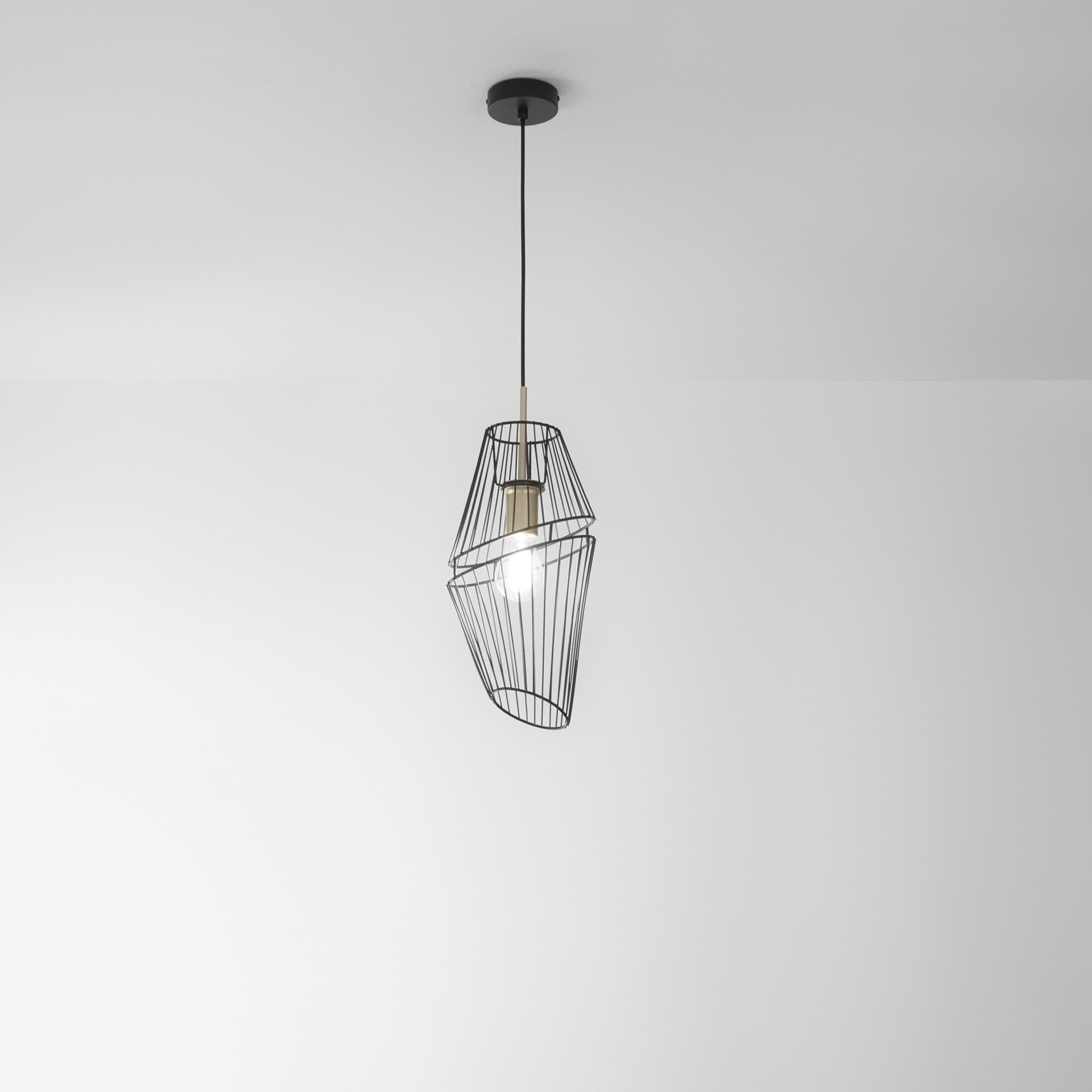 SOSPENSIONE KIKO NERA/ORO 1XE27 20X20X150CM - 2
