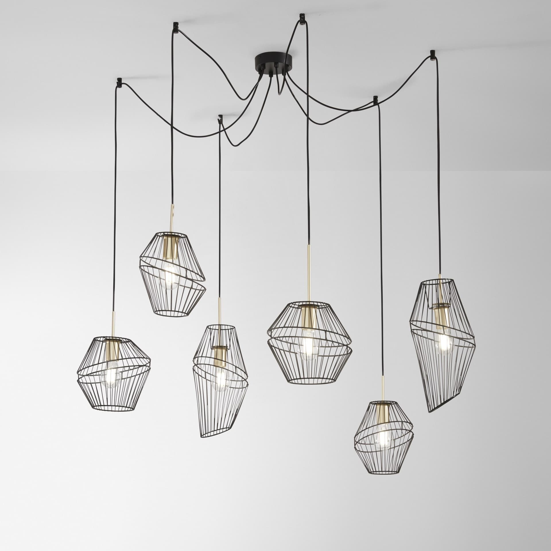 SOSPENSIONE KIKO NERA/ORO 6XE27 65X250CM - 2
