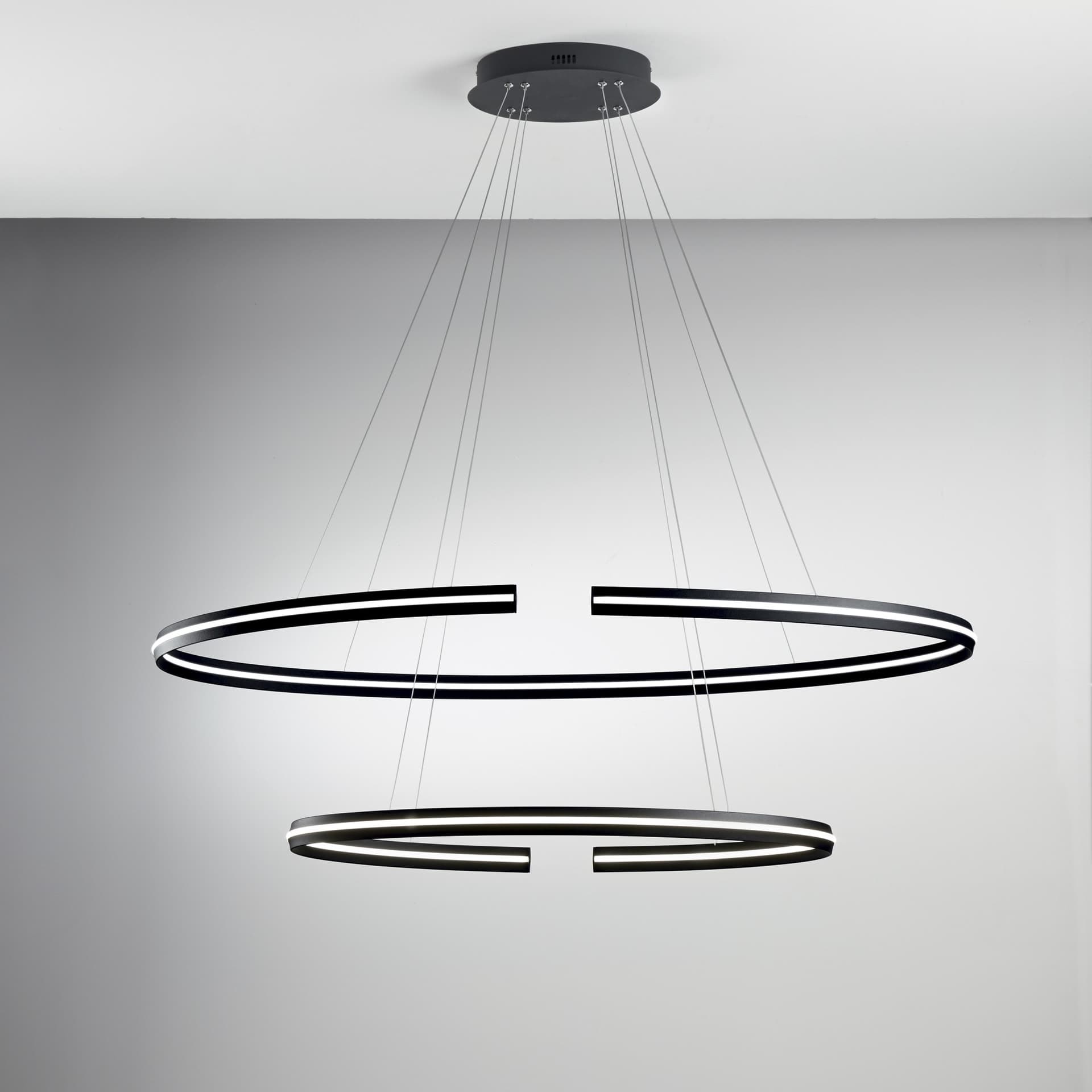 SOSPENSIONE LED CLARKE NERA 88W 11000LM 4000K 120X60X124CM - 2