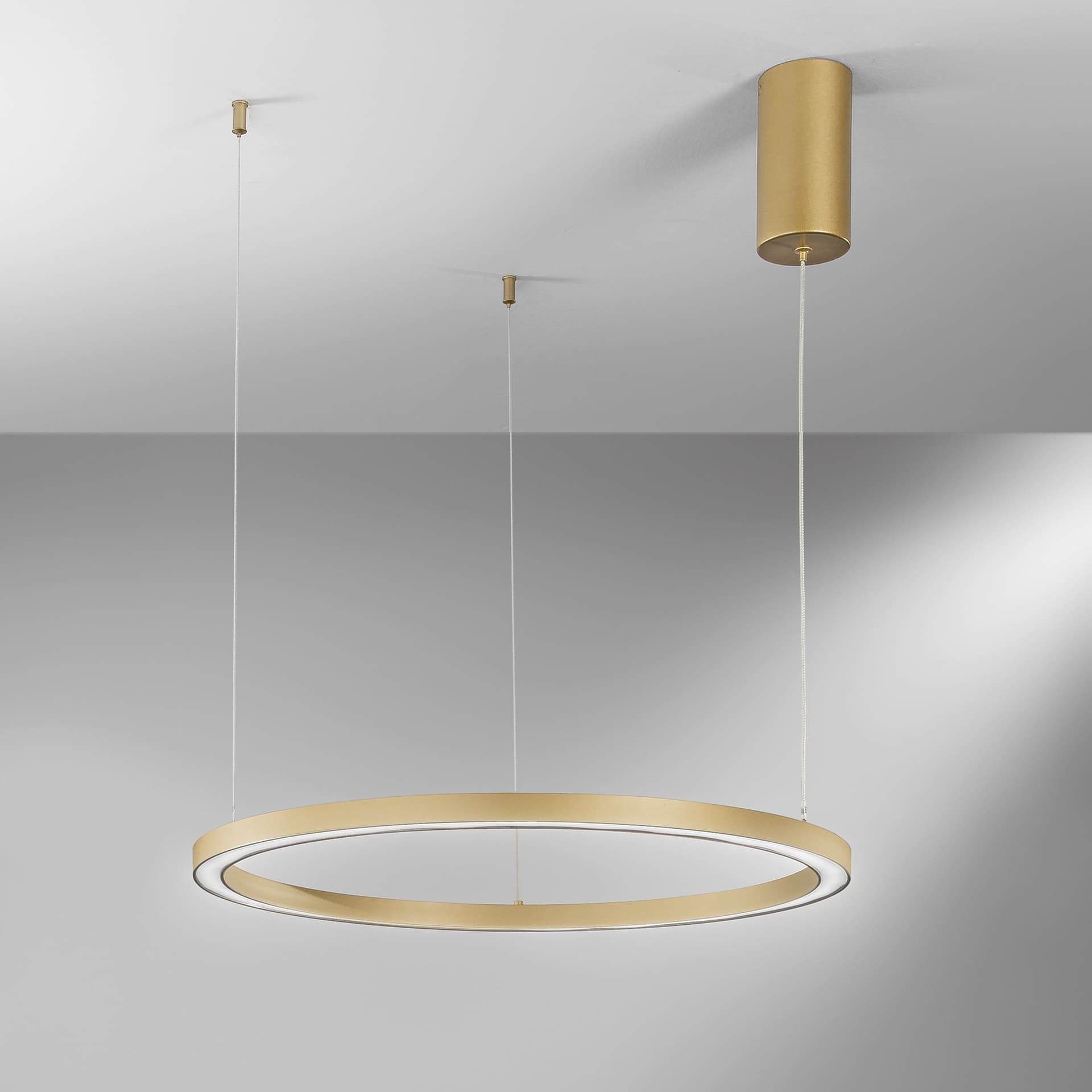 SOSPENSIONE LED HOOP ORO 30W 4500LM CCT 60X60X150CM - 2