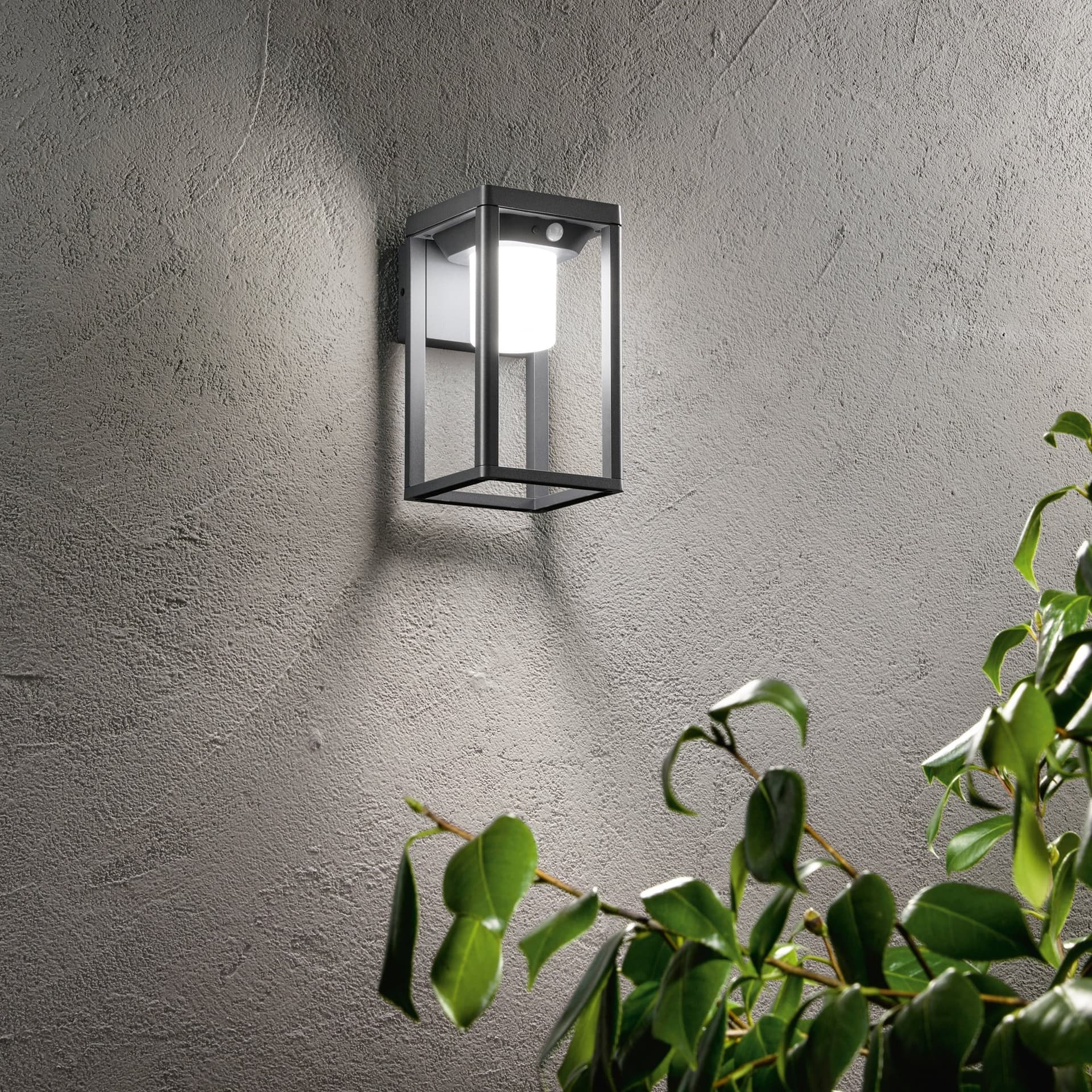 APPLIQUE LED KYOTO ANTRACITE 2,5W 300LM 4000K CON PANNELLO SOLARE E SENSORE IP44 14,2X15,7X25CM - 2