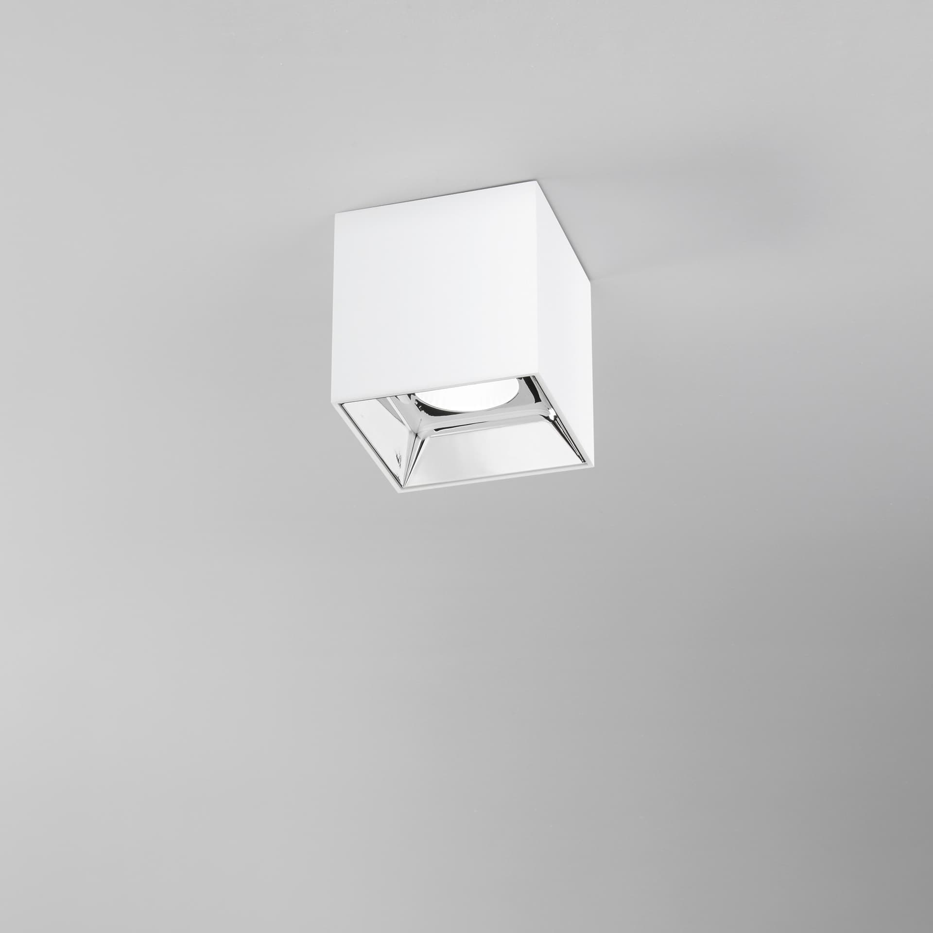 PLAFONIERA LED MIG BIANCA E CROMO IN ACRILICO E ALLUMINIO 20W 2000LM 3000K ANTIABBAGLIAMENTO 11,5X11 - 2