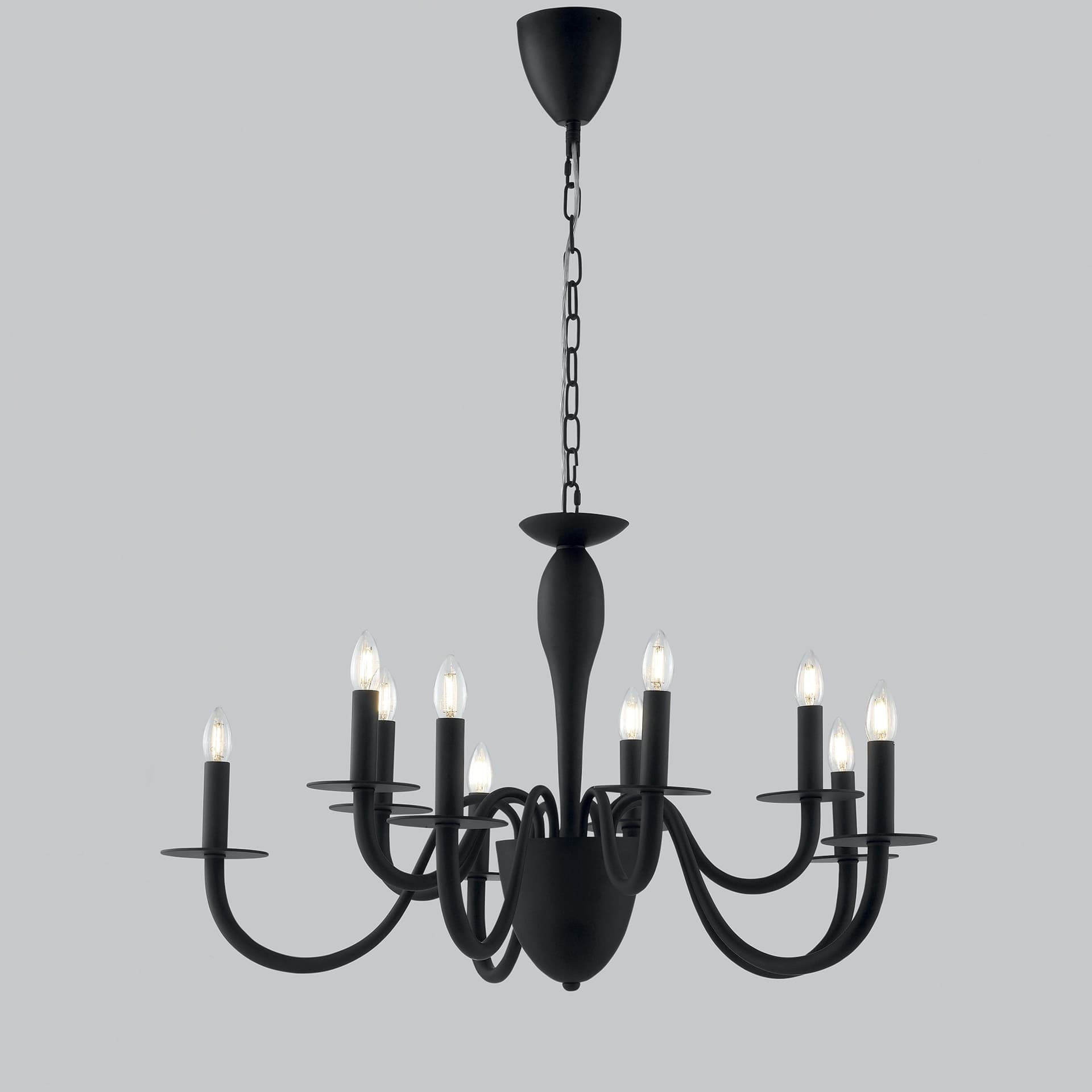 LAMPADARIO ARMSTRONG NERO 10XE14 92X150CM - 2
