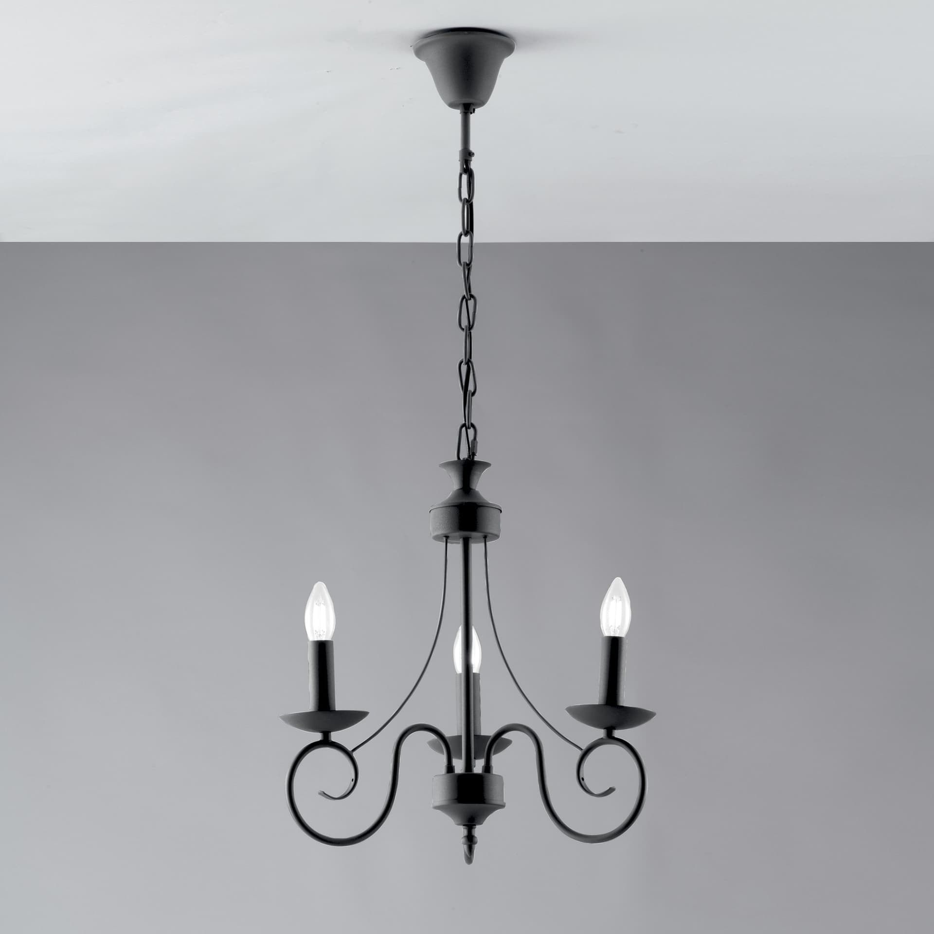 LAMPADARIO BEATRICE ANTRACITE 3XE14 37X120CM - 2