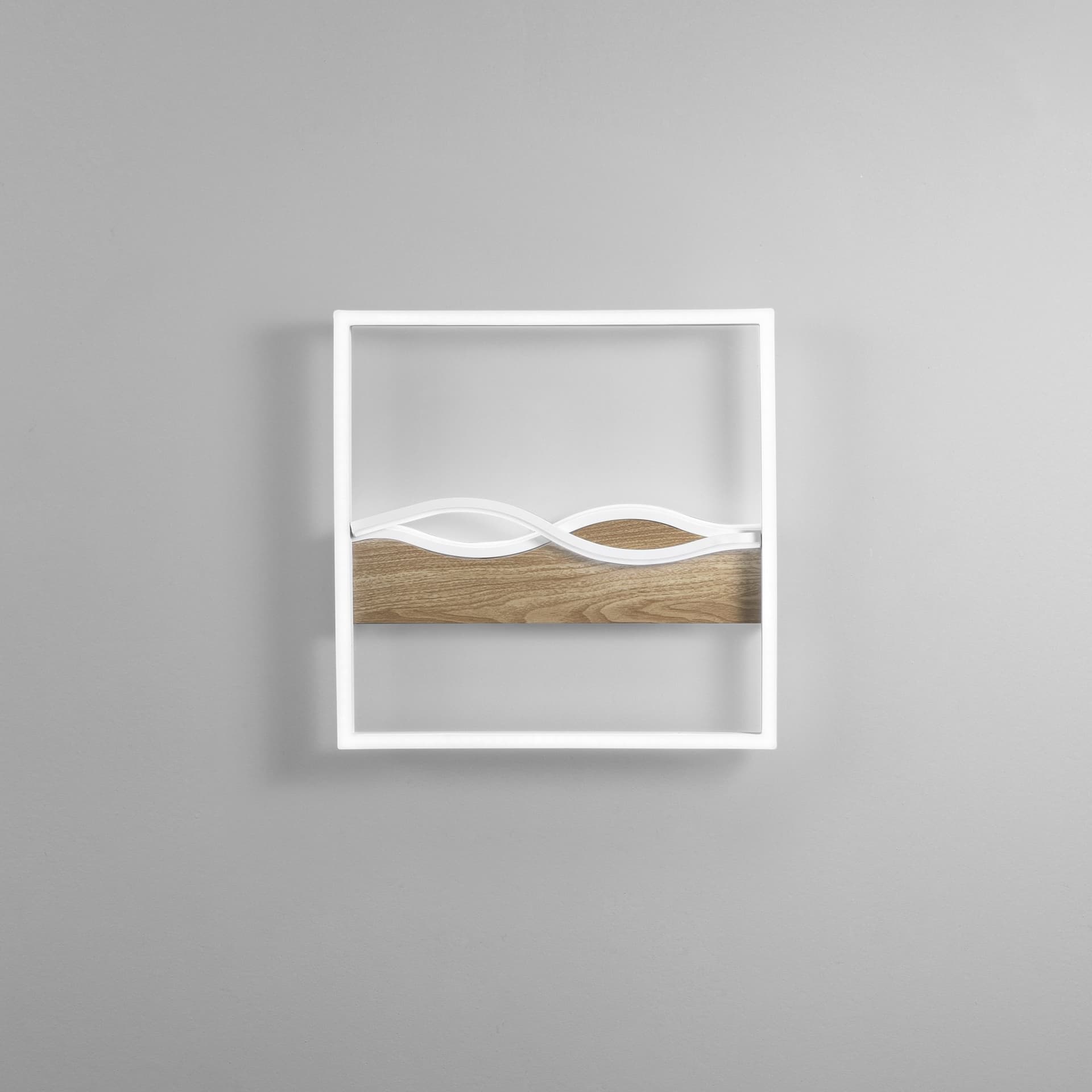 PLAFONIERA LED HAWAII QUADRATA BIANCA/LEGNO 40W 5120LM CCT 40X40X6,3CM - 2