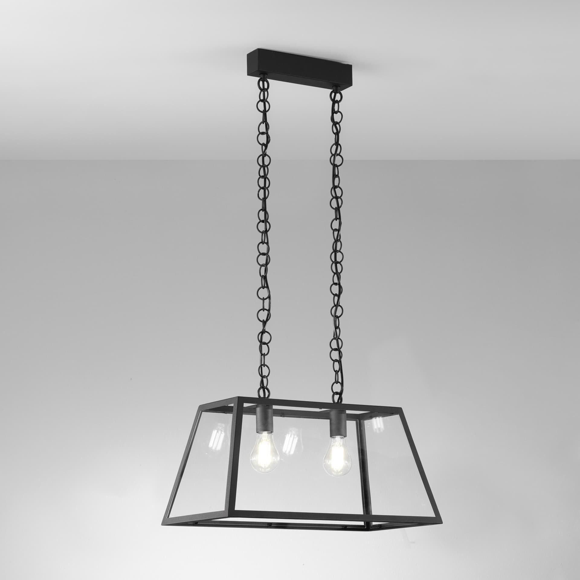 SOSPENSIONE LEXINGTON NERA 2XE27 57X30X111CM - 2