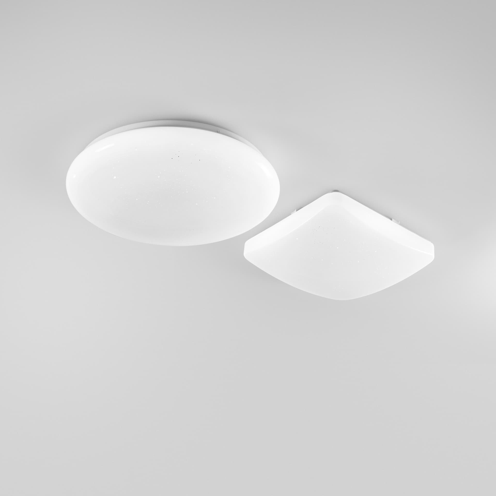 PLAFONIERA LED MOON TONDA BIANCA 24W 2460LM RGBW DIMMERABILE WI-FI IP44 38,5X38,5X10CM - 2