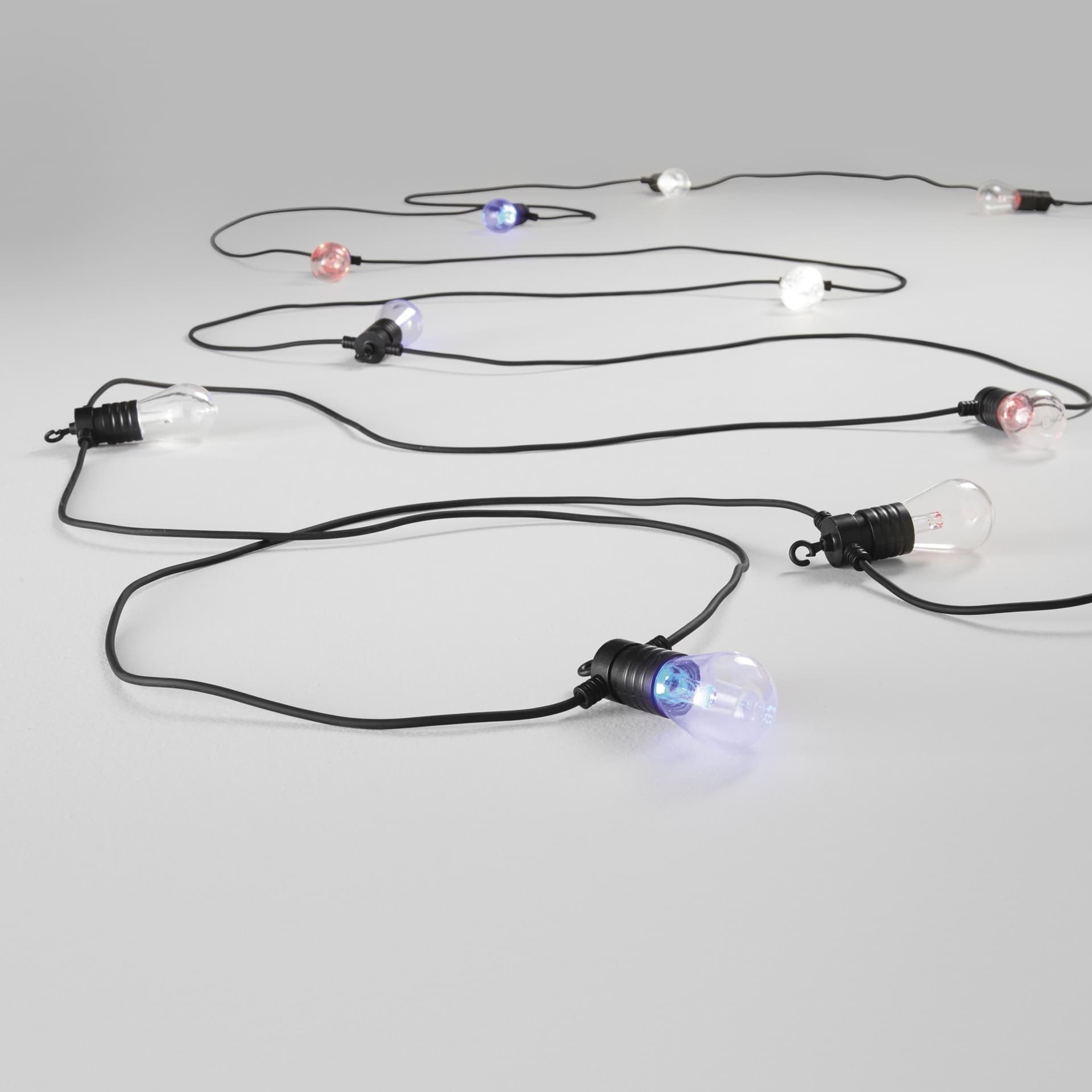 STRINGA ELETTRIFICATA PICNIC NERA 10 LAMPADINE LED 0,5W 400LM RGB+CCT DIMM. Wi-Fi IP65 1000CM - 2
