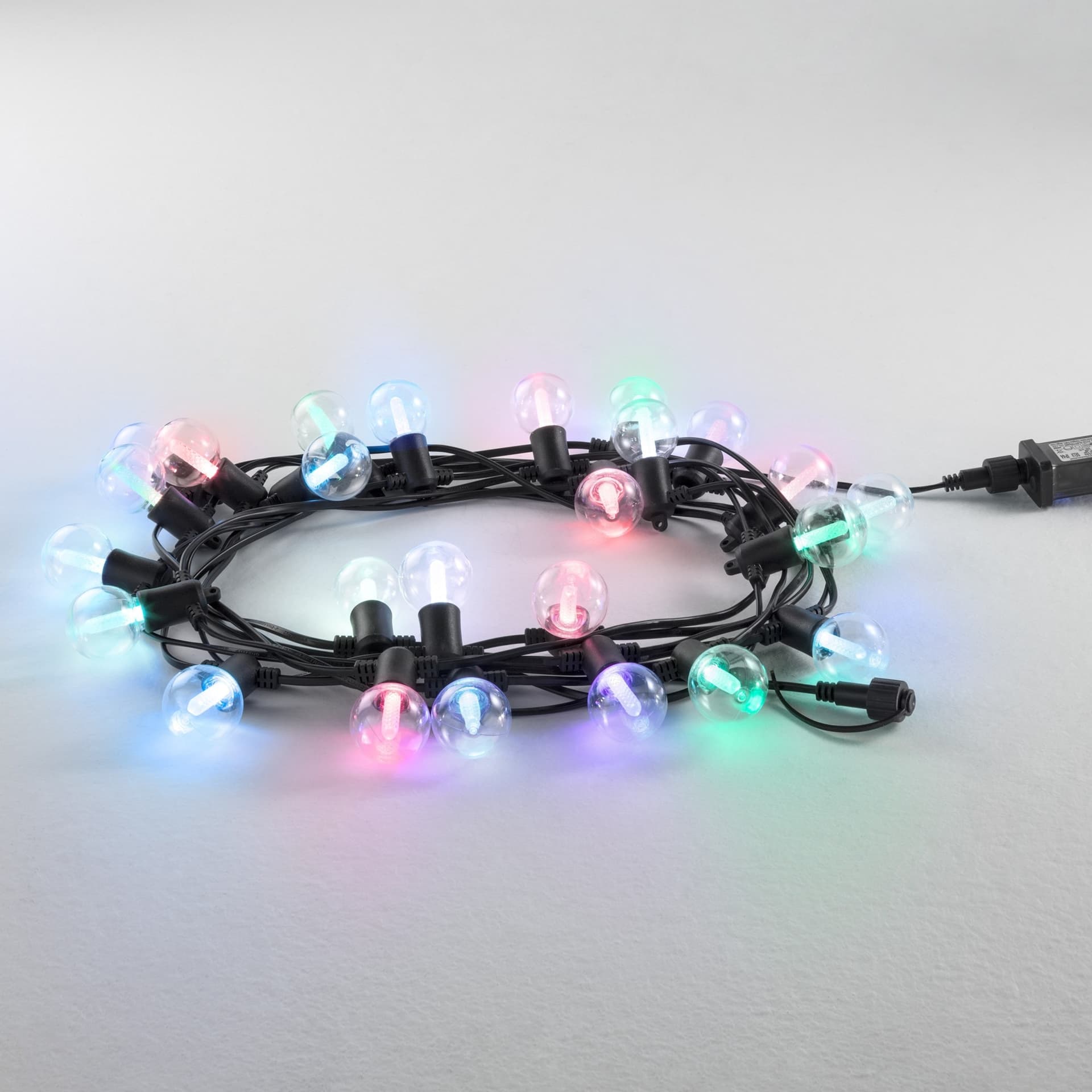 STRINGA LUMINOSA LED PICNIC NERA 12XE12 10W RGB IP44 INCLUSO TELECOMAND 730CM - 2