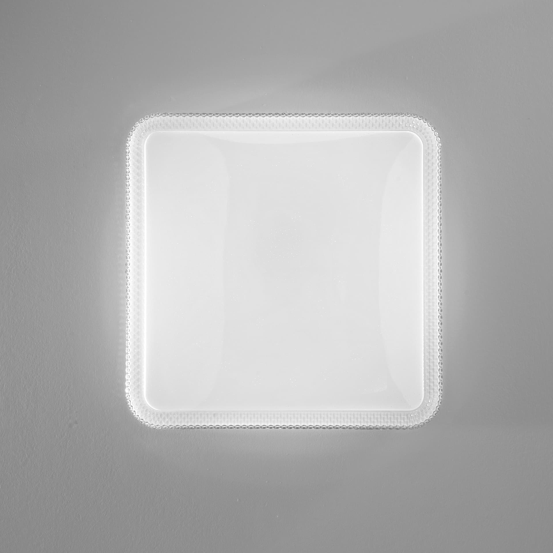 PLAFONIERA LED PIXEL QUADRATA BIANCA 40W 3900LM CCT DIMMERABILE WI-FI CON TELECOMANDO 48X9X48CM - 2