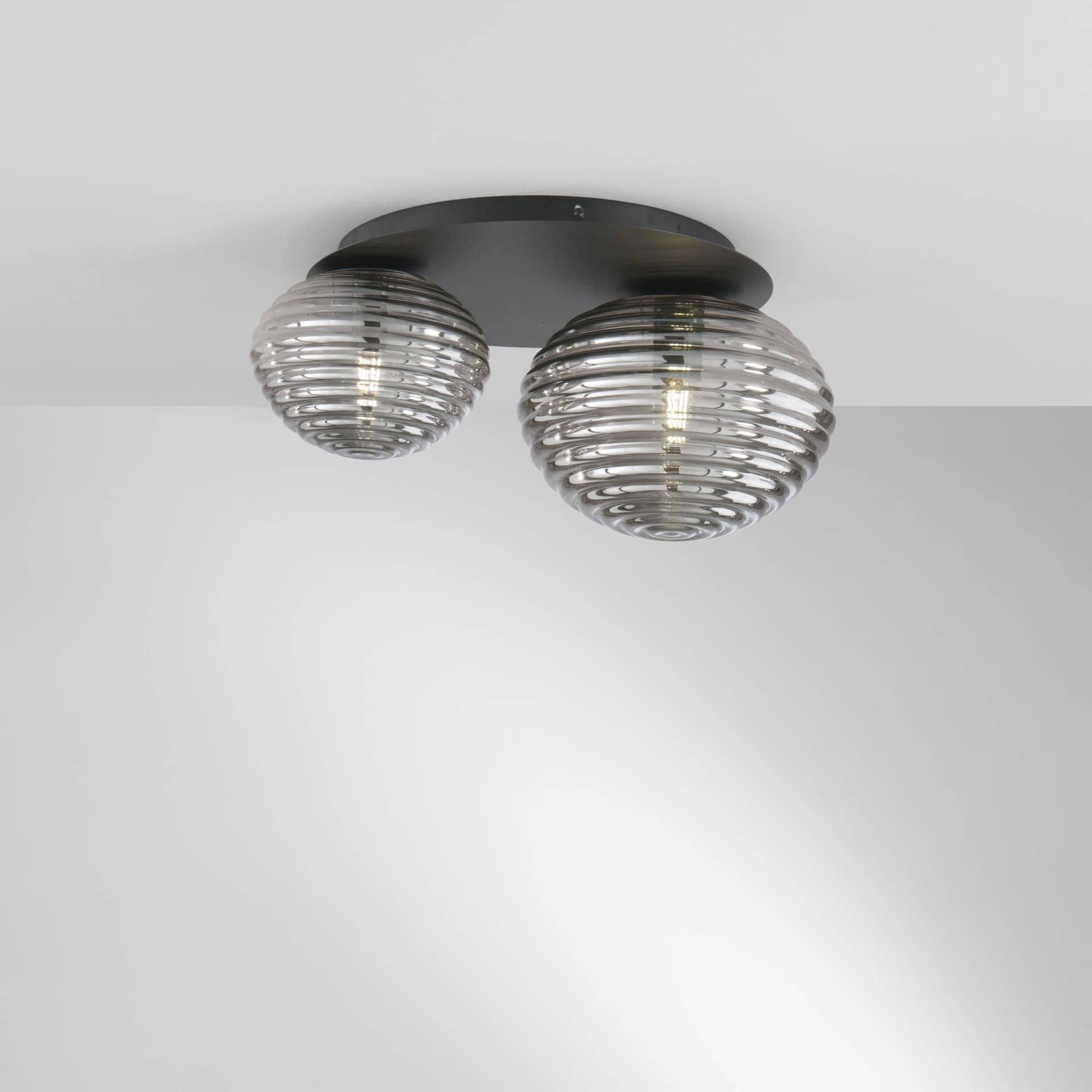 PLAFONIERA RIPPLE NERA 2XE27 45X21,5X35CM - 2