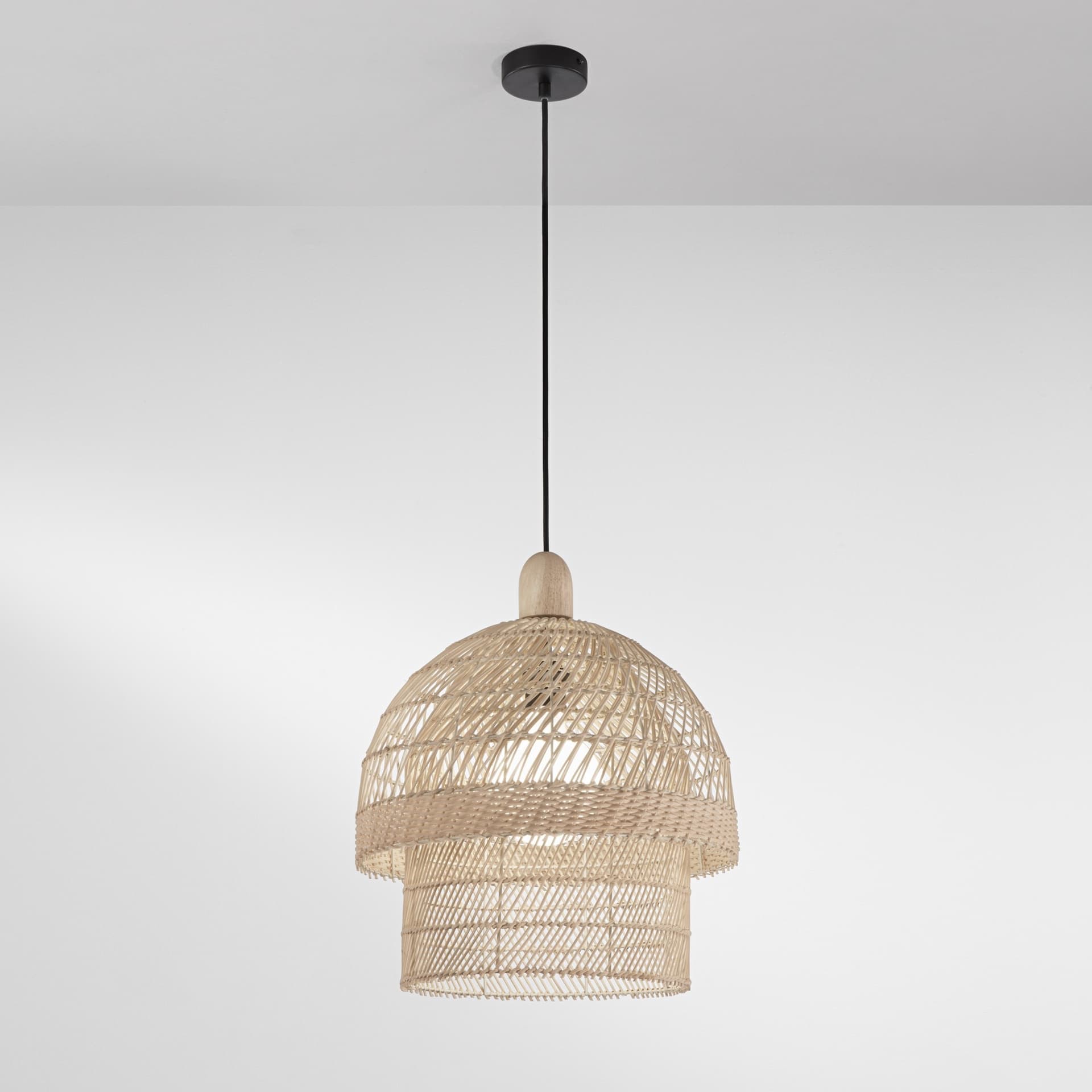 SOSPENSIONE SIBILLA LEGNO 1XE27 40X40X192,5CM - 2