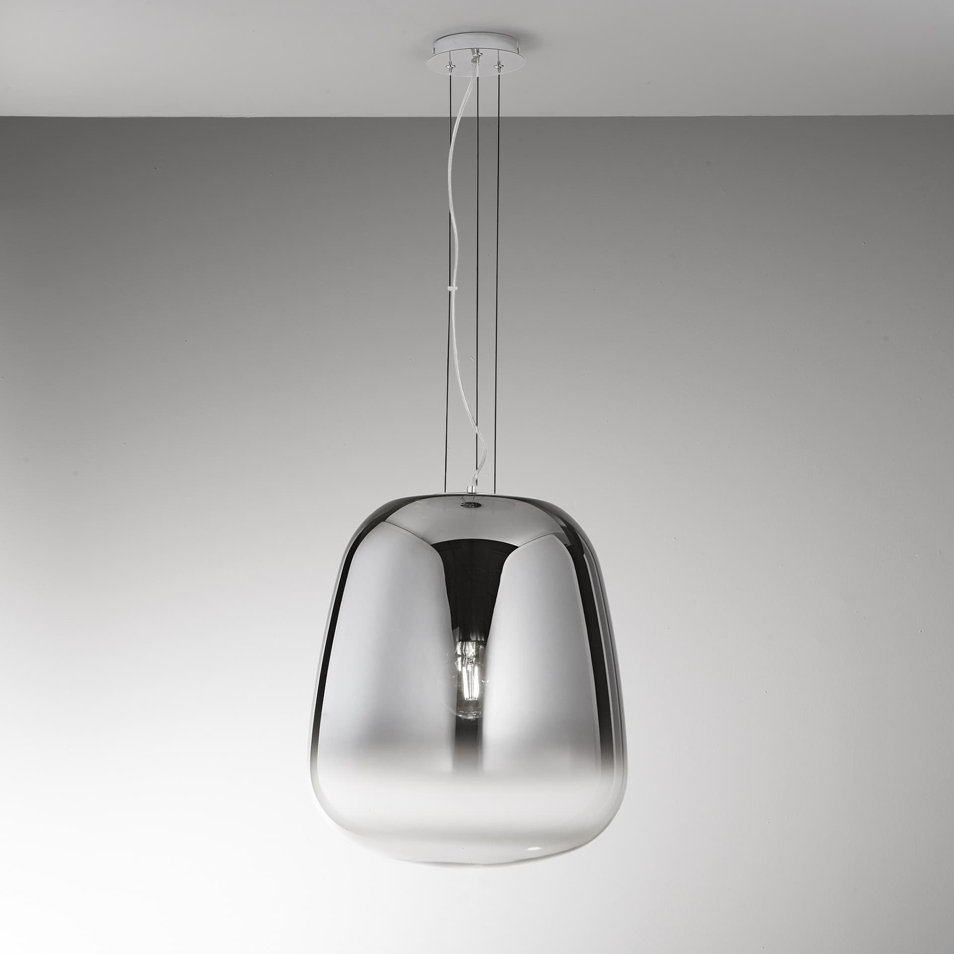 SOSPENSIONE SMOKE CROMO 1XE27 45X150CM - 2