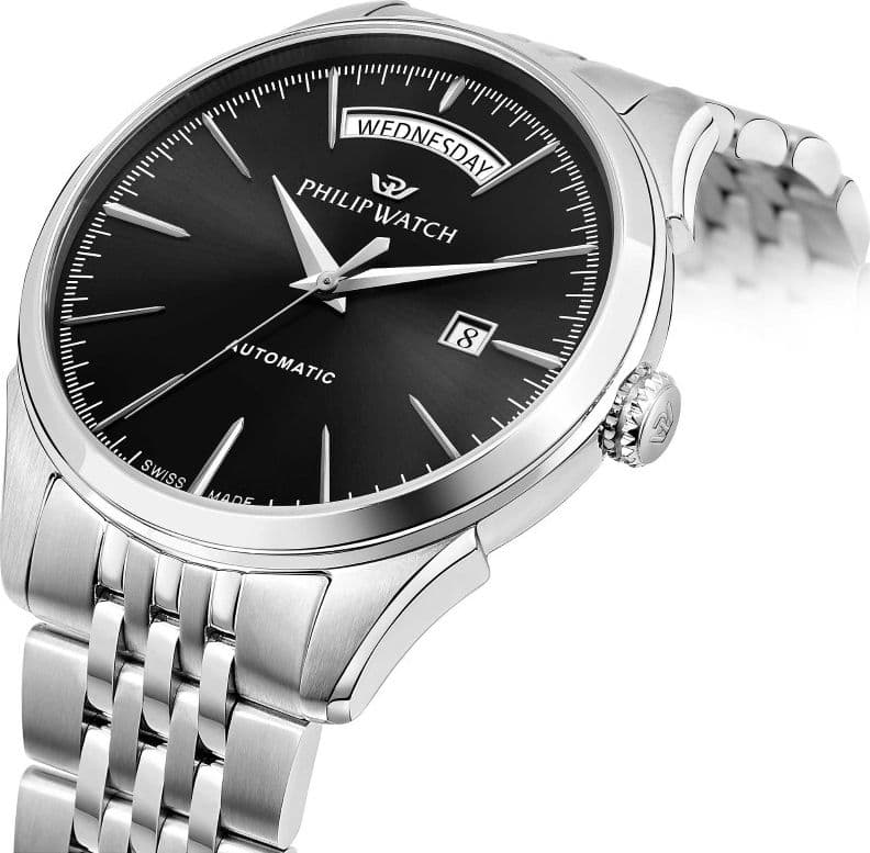 Philip Watch Roma – Orologio Uomo Day-Date Automatico Nero (R8223217003) - 2