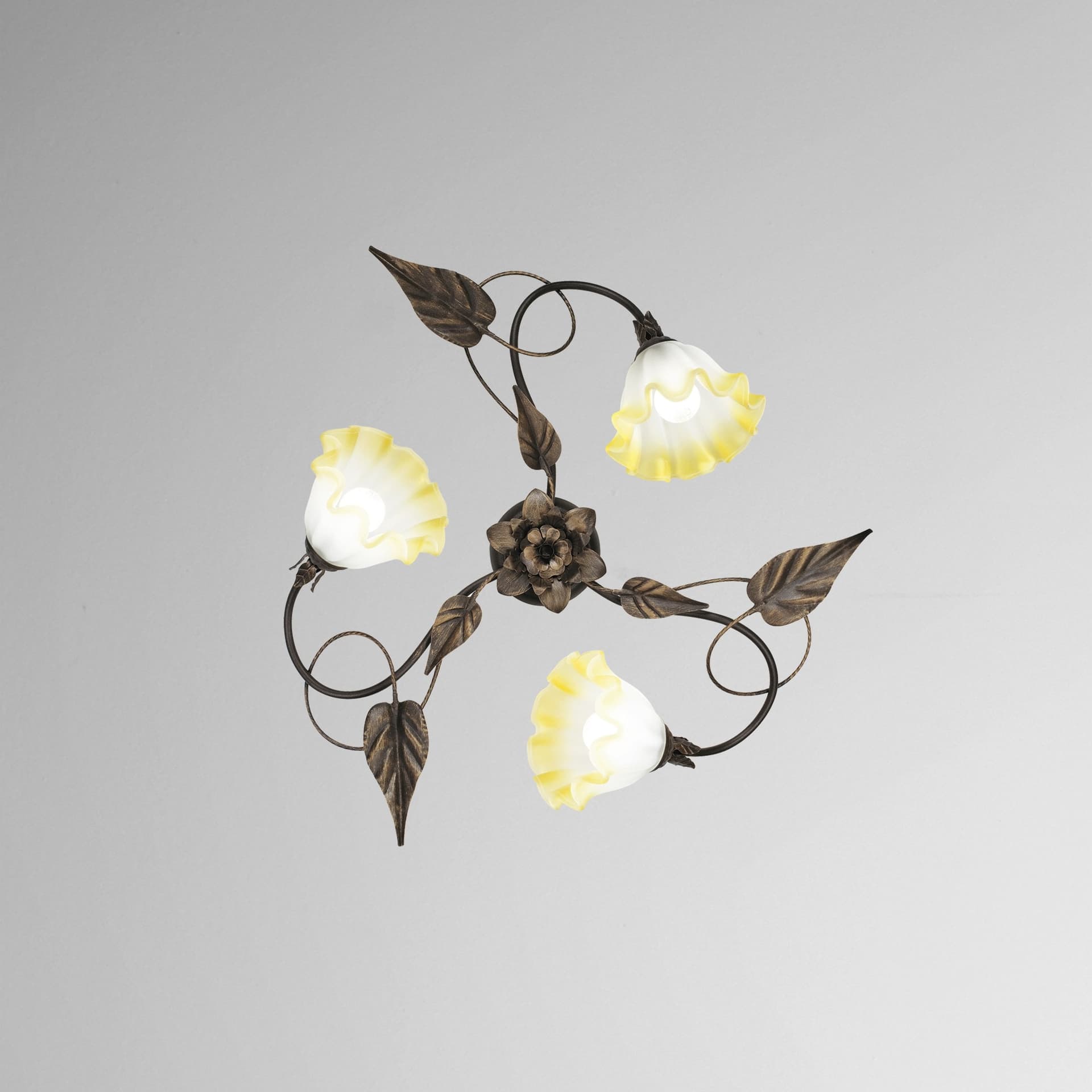 PLAFONIERA TRISTANO MARRONE 3XE14 68X20CM - 2