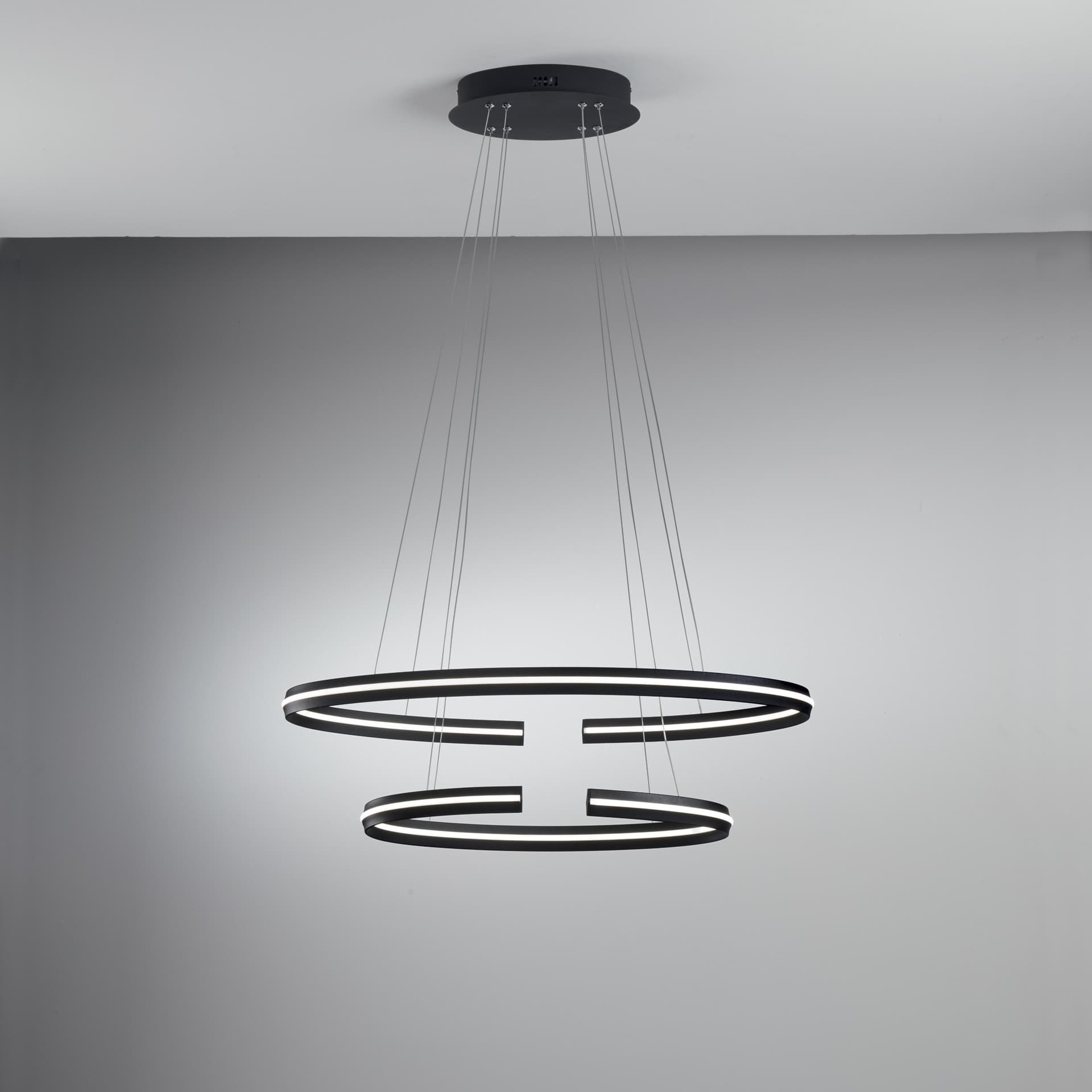 SOSPENSIONE LED CLARKE NERA 60W 6750LM 4000K 78X40X124CM - 2