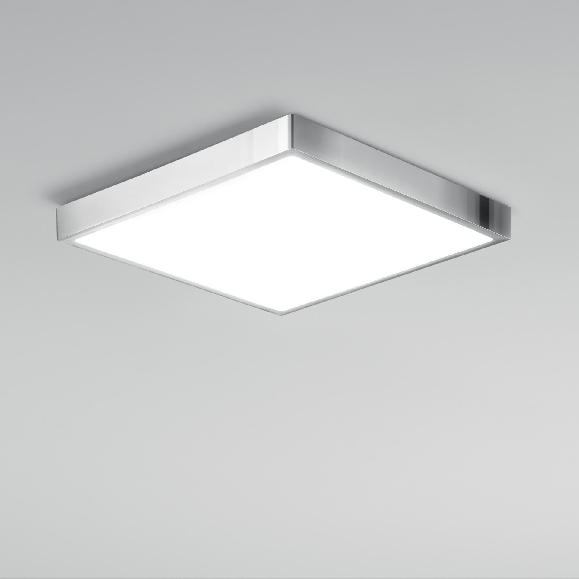 PLAFONIERA LED DOMO CROMO QUADRATA 24W 2700LM 4000K IP44 24X24X2,4CM - 2