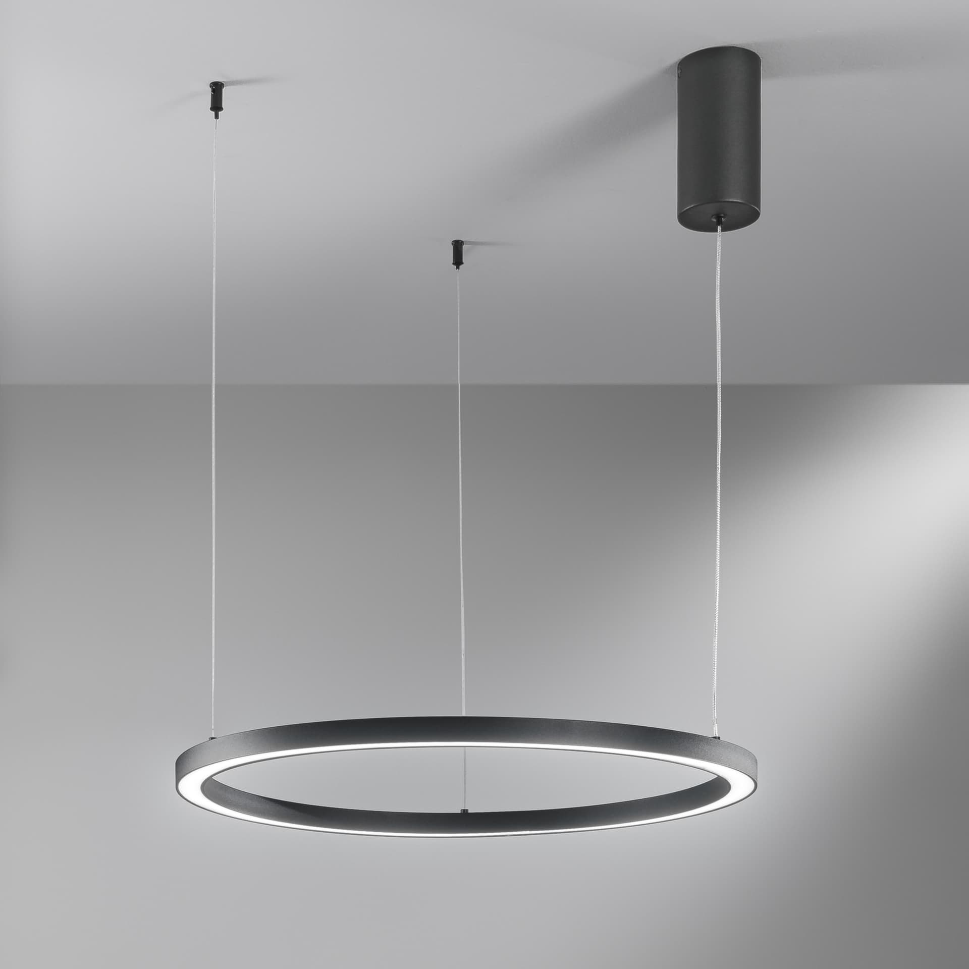 SOSPENSIONE LED HOOP NERA 30W 4500LM CCT 60X60X150CM - 2