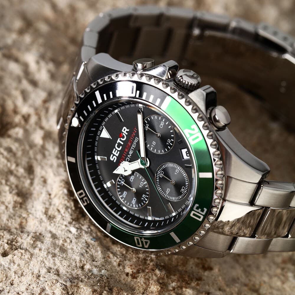 Orologio SECTOR Uomo 230 Cronografo Acciaio Nero/Verde Limited - 4