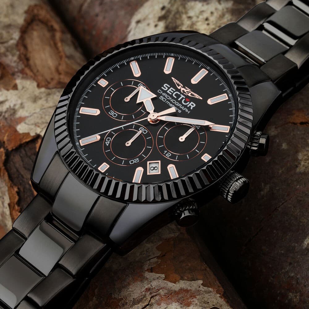 Sector 240 – Orologio Uomo Acciaio Total Black Cronografo (R3273676005) - 6