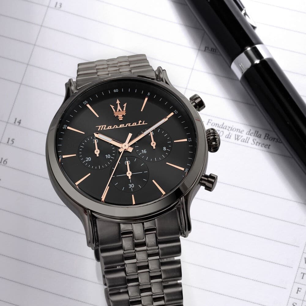 Orologio MASERATI Uomo Epoca Cronografo Acciaio Gun Limited - 6