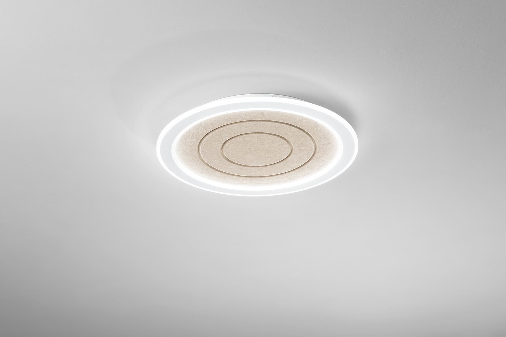 PLAFONIERA AUX BEIGE TONDA IN PMMA 40W CCT 3000/4000/6500K 60X5.5CM - 2