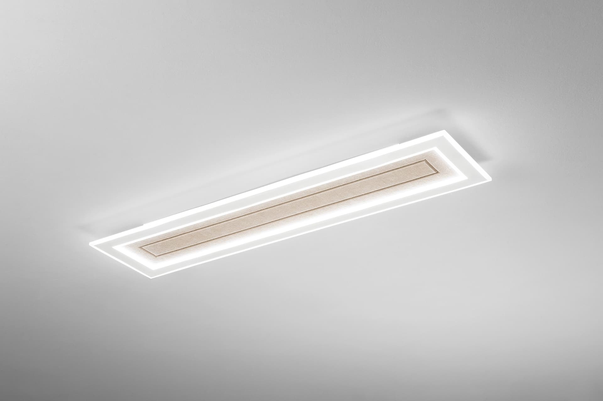 PLAFONIERA AUX BEIGE RETTANGOLARE IN PMMA 40W CCT 3000/4000/6500K 120X30X5.5CM - 2