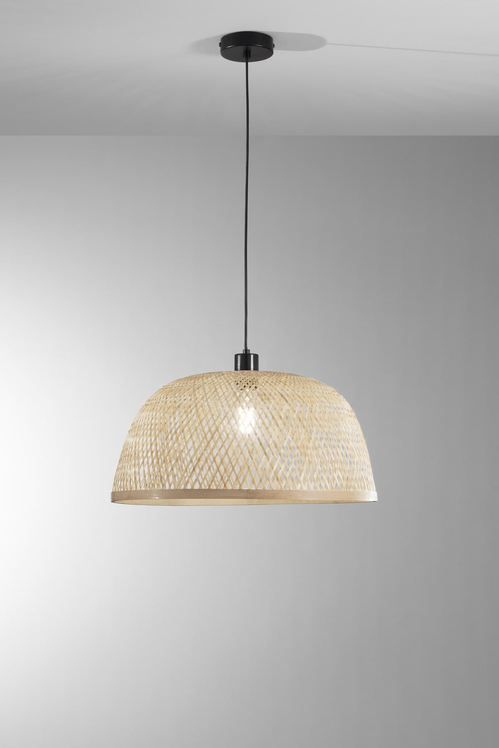 SOSPENSIONE BAMBOO IN METALLO+BAMBOO 1XE27 40W LAMP SIZE Dia48xH22CM STRUTTURA Dia48xH120CM - 2
