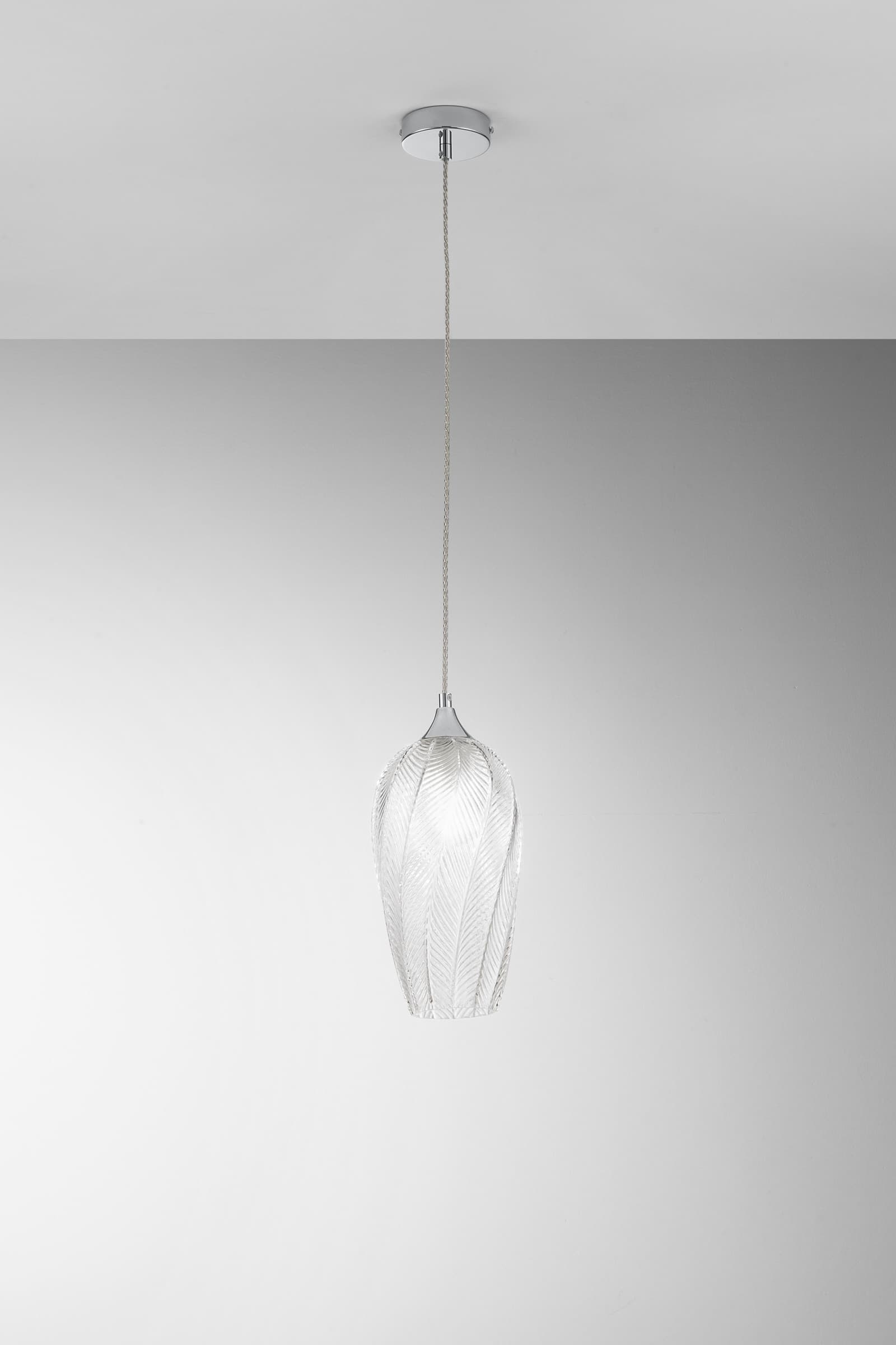 SOSPENSIONE MAJESTY TRASPARENTE IN VETRO 1XE27 16X120CM - 2