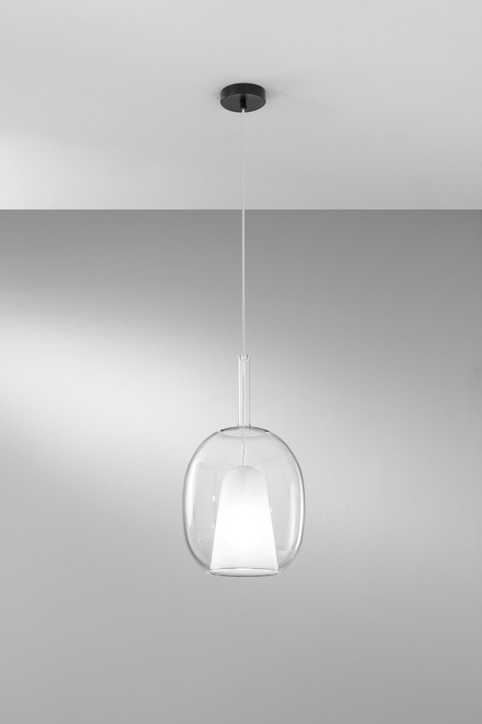 SOSPENSIONE PIREX TRASPARENTR IN VETRO 1XE27 25X120CM - 2