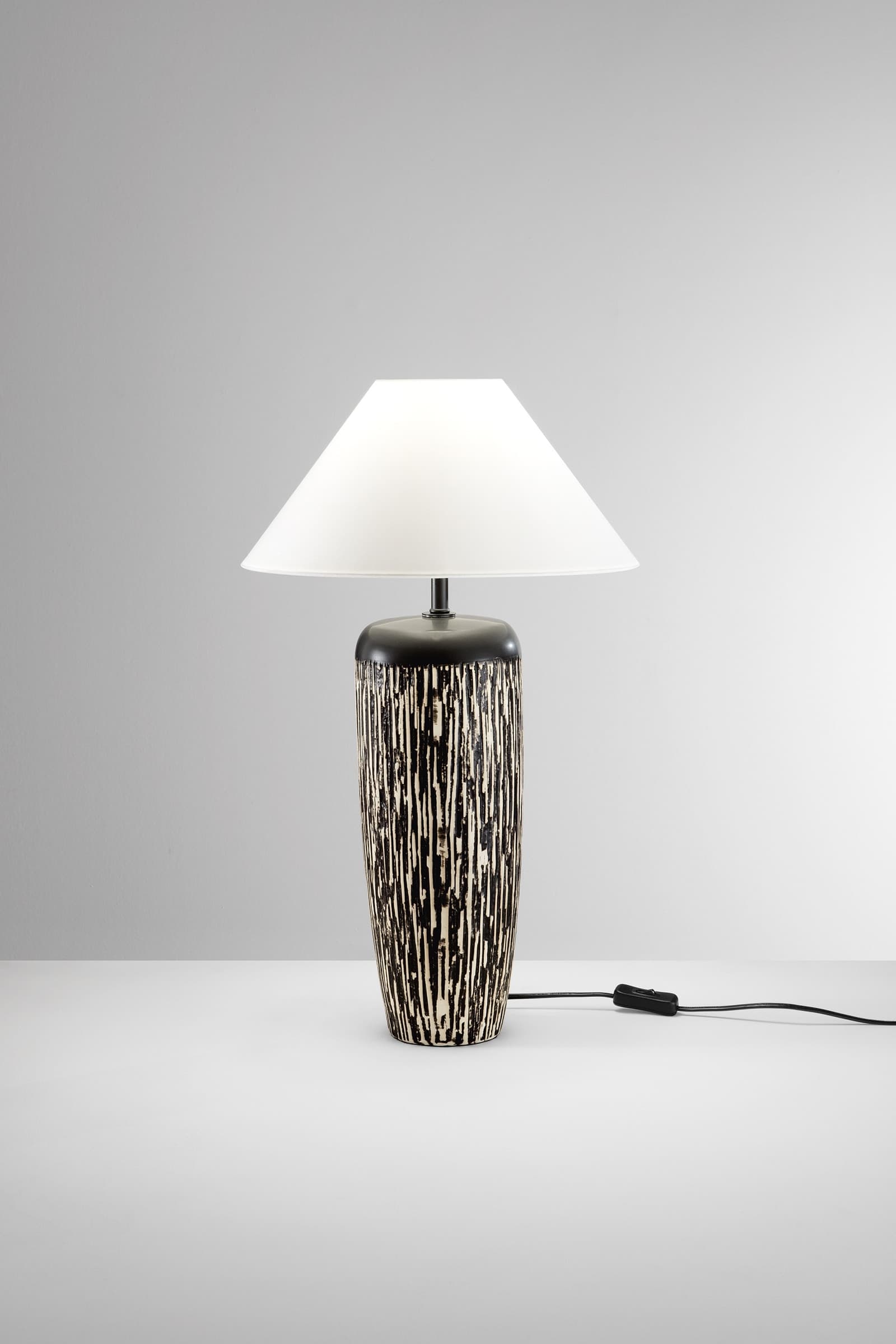 LUME SAVANA MARRONE E BIANCA IN CERAMICA 1XE27 STRUTTURA D35X58.8CM PARALUME D35X16CM - 2