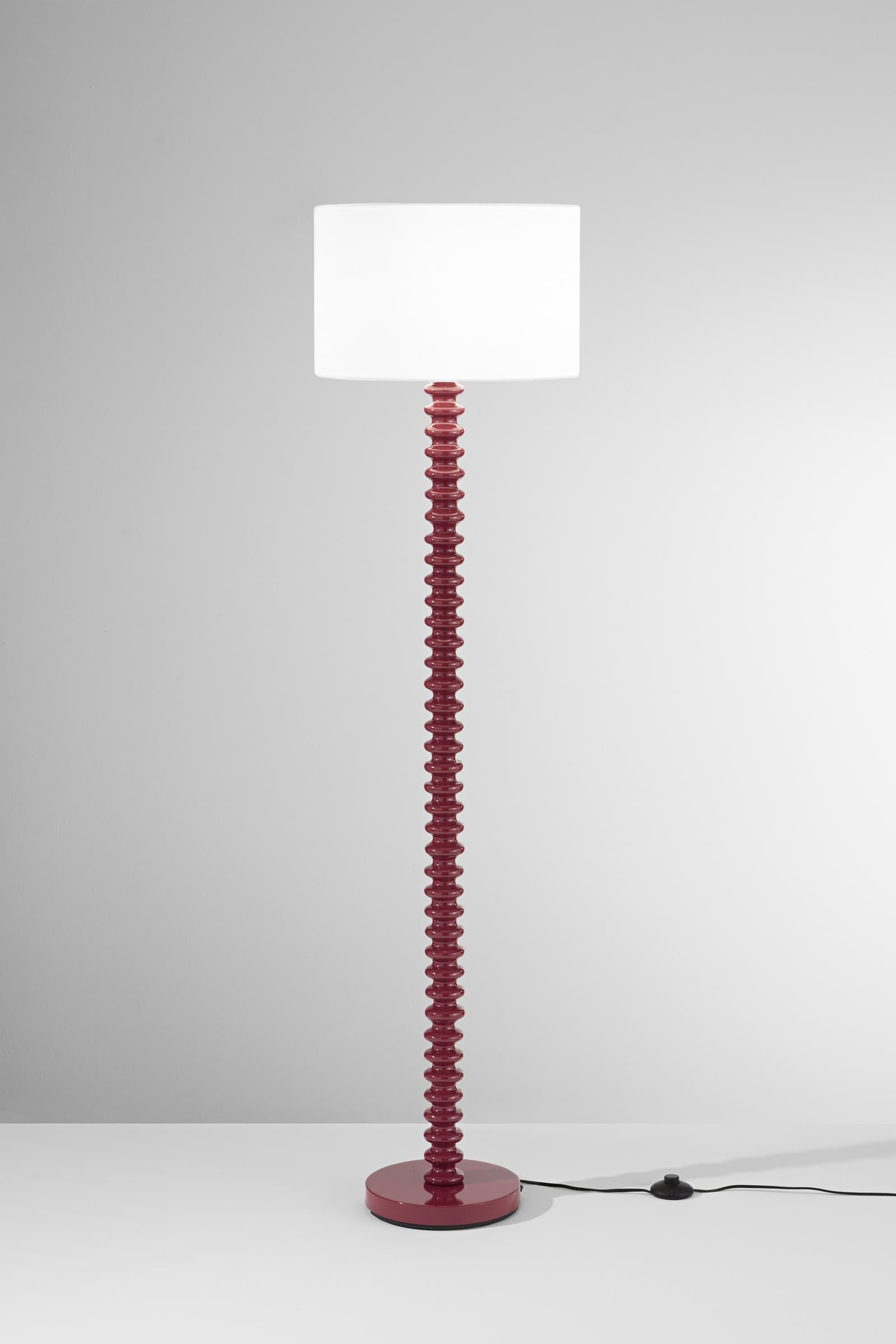 PIANTANA SULTAN ROSSA IN METALLO+VELLUTO 1XE27 15W, LAMP. Dia40XH20CM, STRTTURA 40X40X153CM - 2