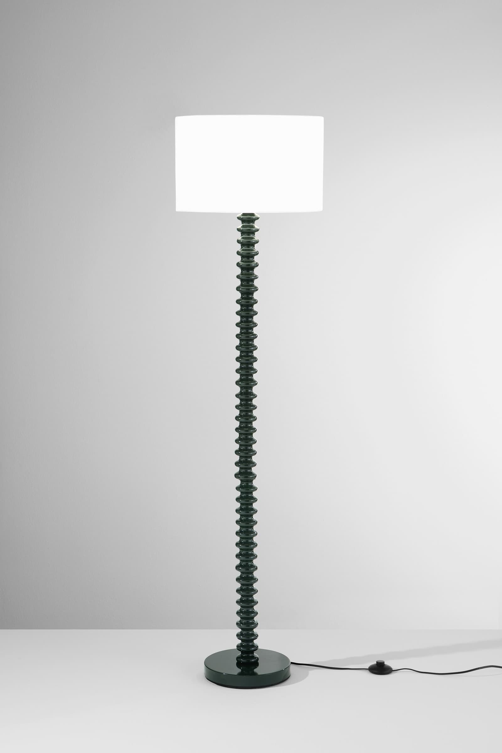 PIANTANA SULTAN VERDE IN METALLO+VELLUTO 1XE27 15W, LAMP. Dia40XH20CM, STRTTURA 40X40X153CM - 2