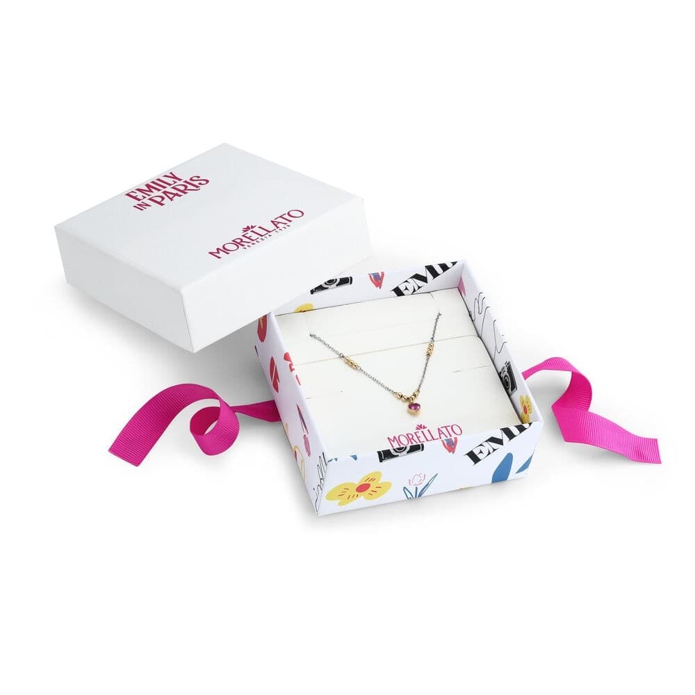 Collana Emily in Paris – Cuore Rosa Acciaio e Oro (SAIX33) - 7