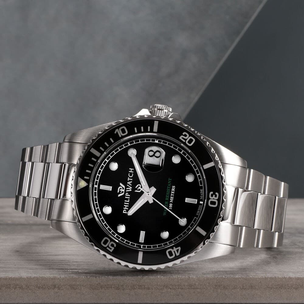 Philip Watch Caribe – Orologio Uomo Acciaio Quadrante Nero (R8253597084) - 4