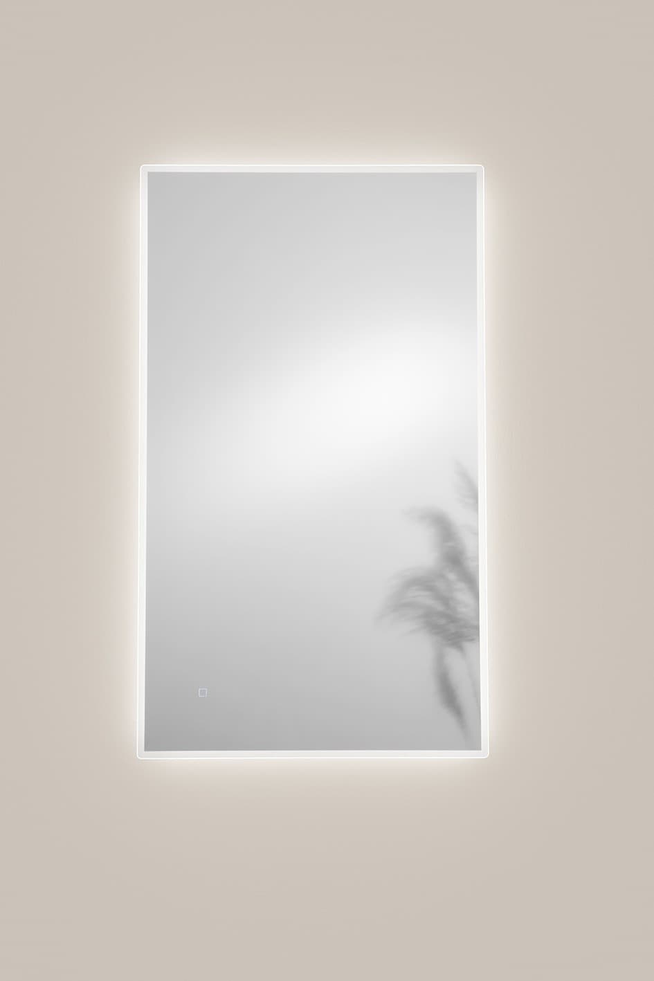 Specchio a led bagno 120x70 cm angoli smussati 3 colori touch pellicola antideflagrante - FRAME - 2