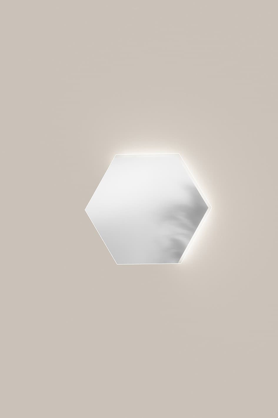 Specchio Bagno Esagonale LED Bordo Satinato CCT 2 Misure - 2